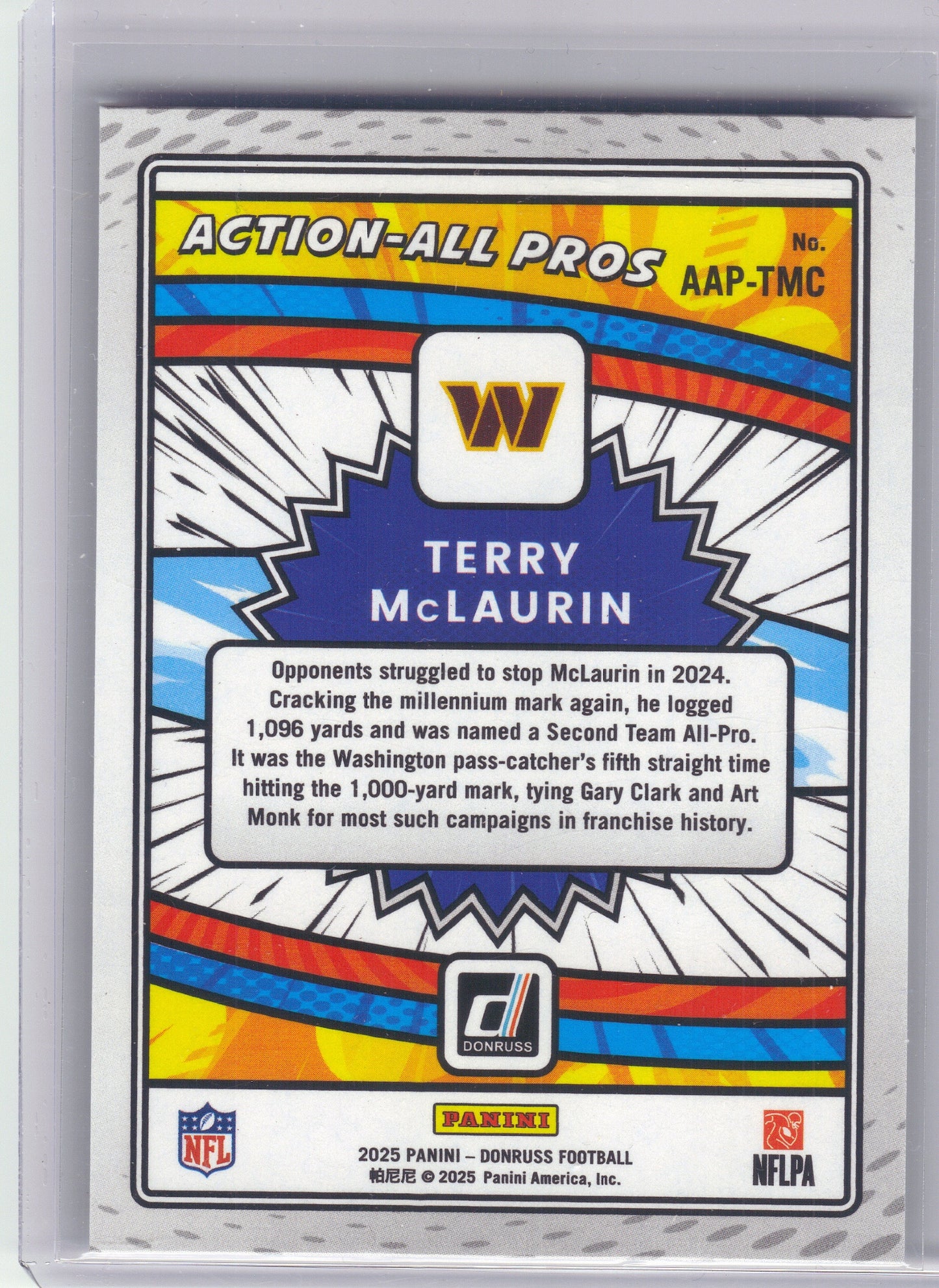 2025 Donruss #AAP-TMC Terry McLaurin Action-All Pros Washington Commanders