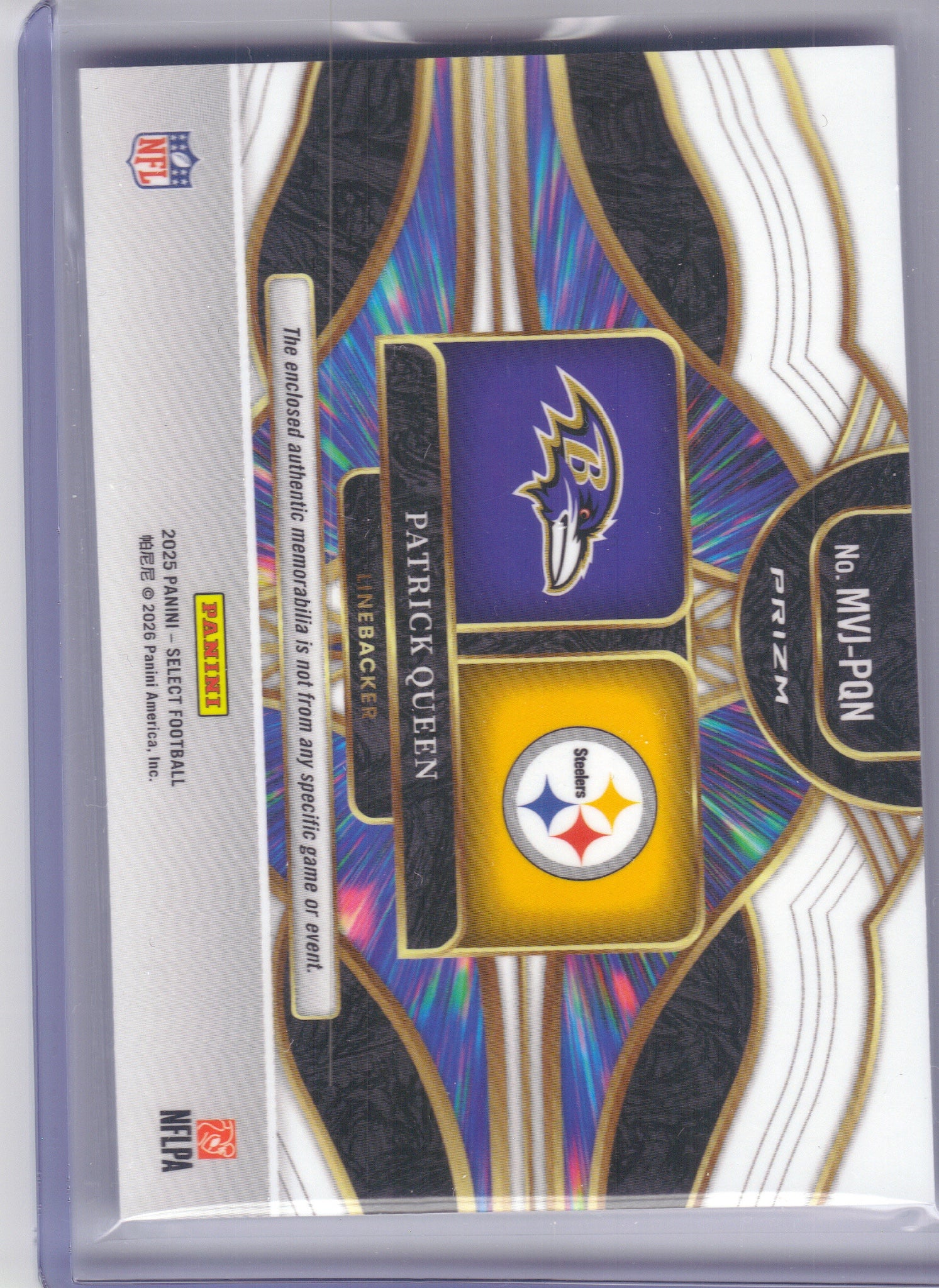 2025 Panini Select #MVJ-JCR James Conner Multiverse Jerseys Blue Prizm Pittsburgh Steelers Memorabilia
