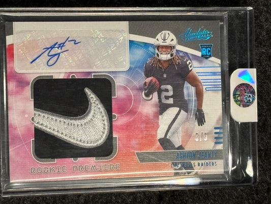 2025 Panini Absolute #RPM-AJY Ashton Jeanty Rookie Premiere Materials Autos Jumbo Spectrum #/5 Las Vegas Raiders SN, Memorabilia, Auto