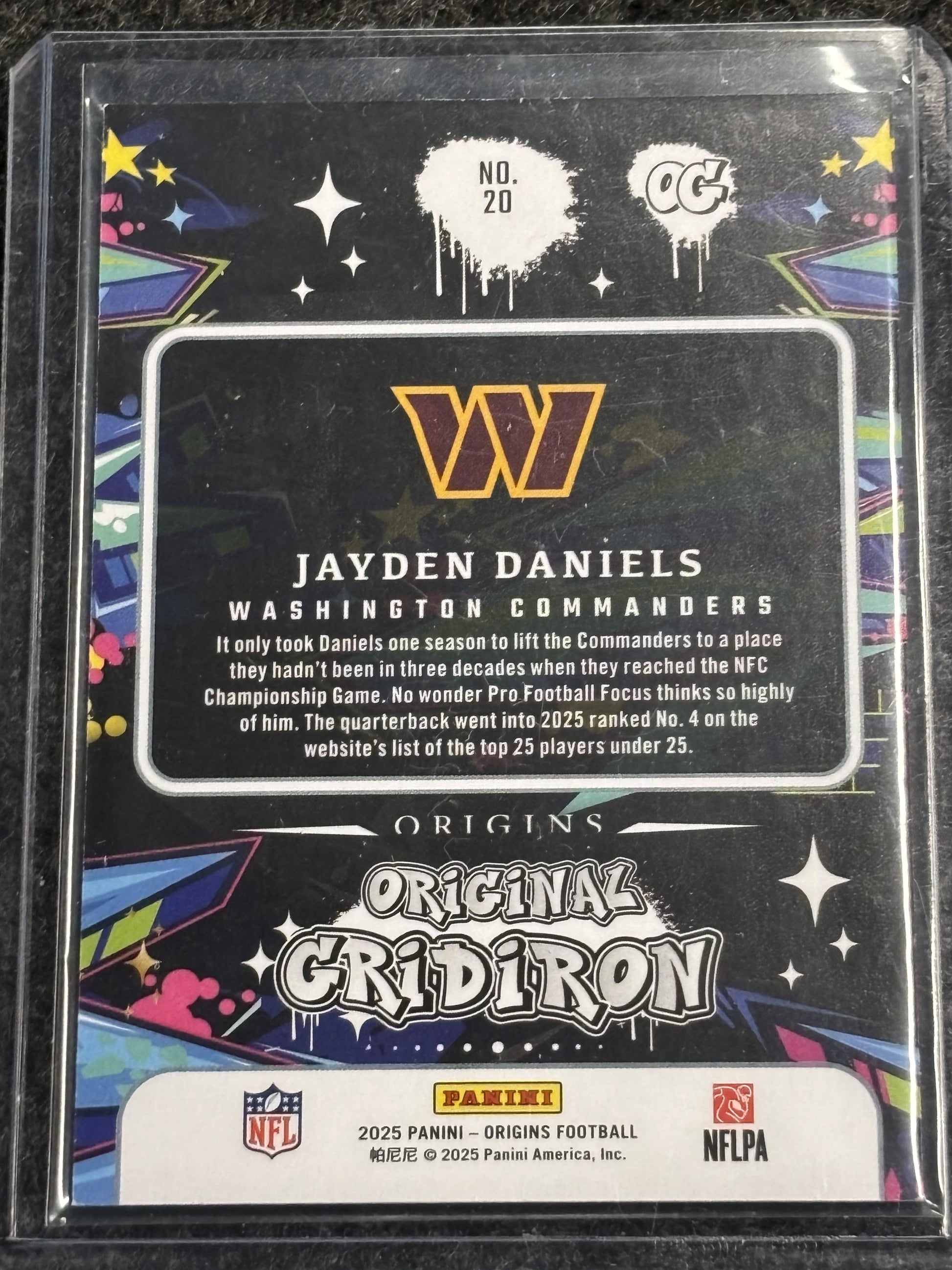 2025 Panini Origins #20 Jayden Daniels Original Gridiron Washington Commanders