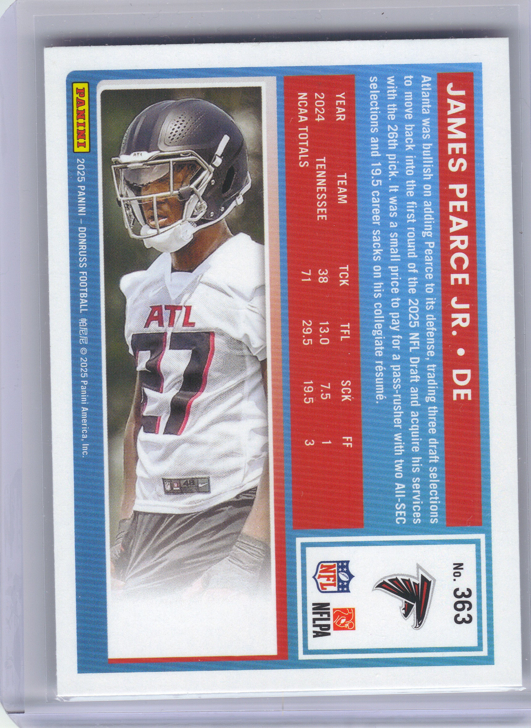 2025 Donruss #363 James Pearce Jr. Atlanta Falcons Rookie