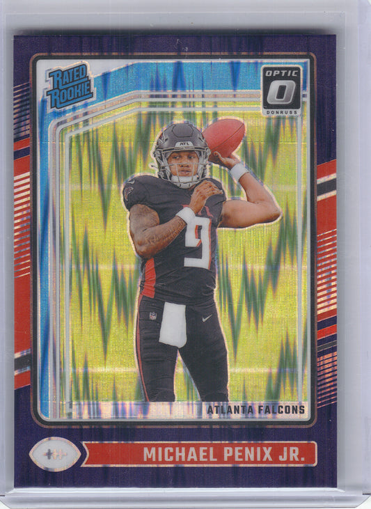 2024 Donruss Optic #279 Michael Penix Jr. Purple Shock Atlanta Falcons