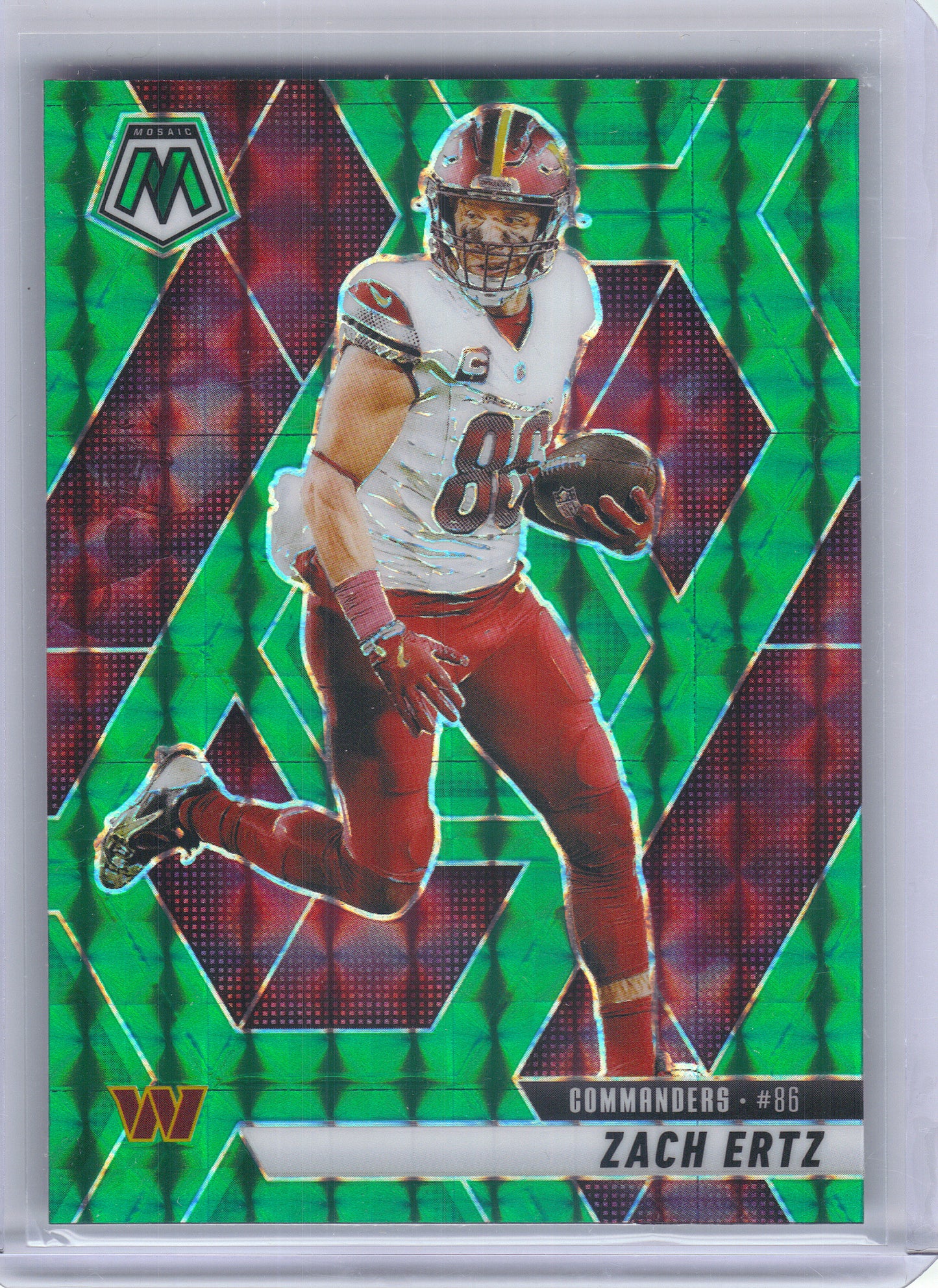 2025 Panini Mosaic #135 Zach Ertz Mosaic Green Washington Commanders