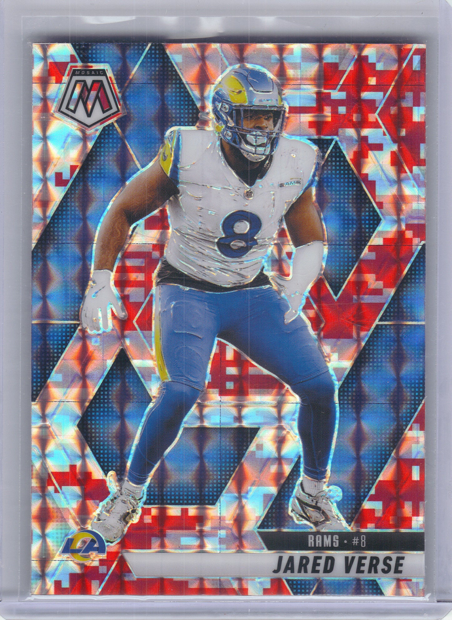 2025 Panini Mosaic #8 Jared Verse Mosaic Camo Pink Los Angeles Rams