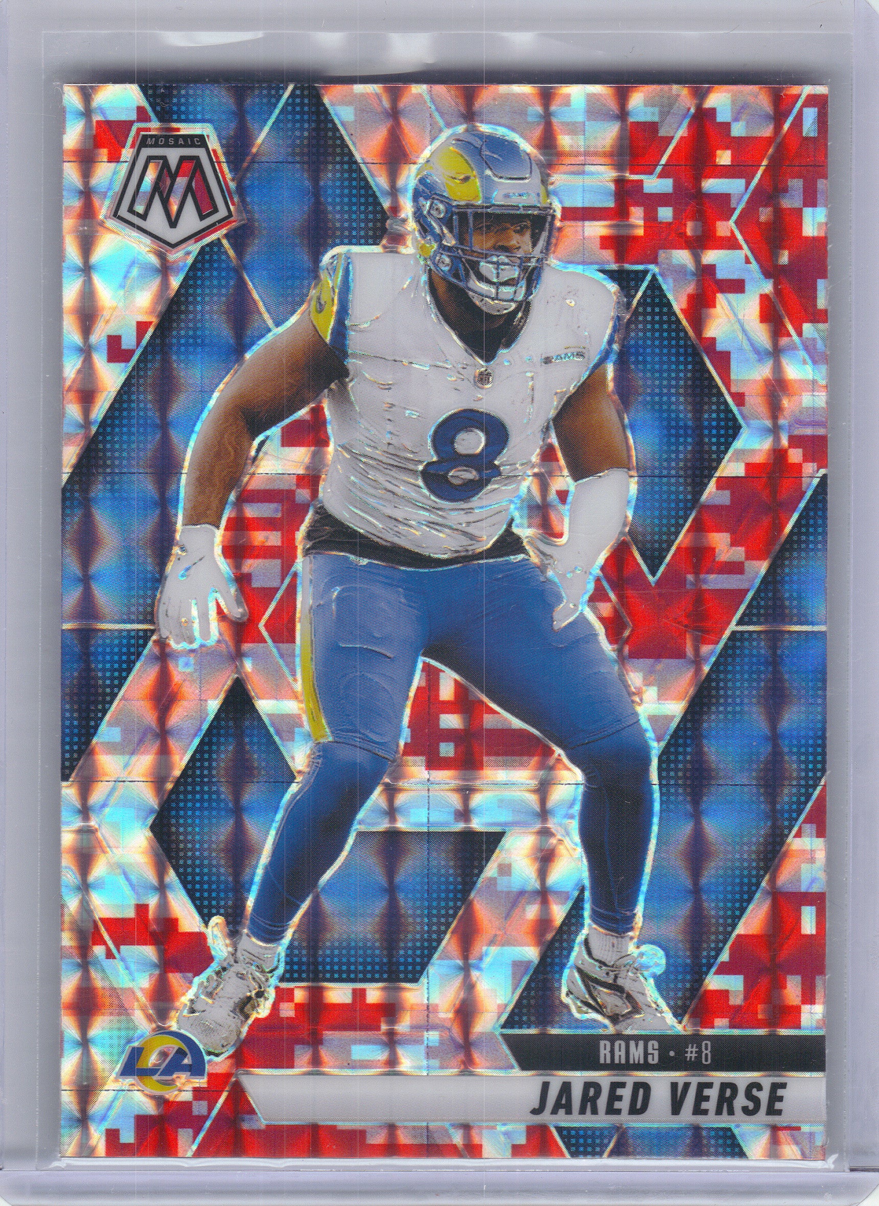 2025 Panini Mosaic #8 Jared Verse Mosaic Camo Pink Los Angeles Rams