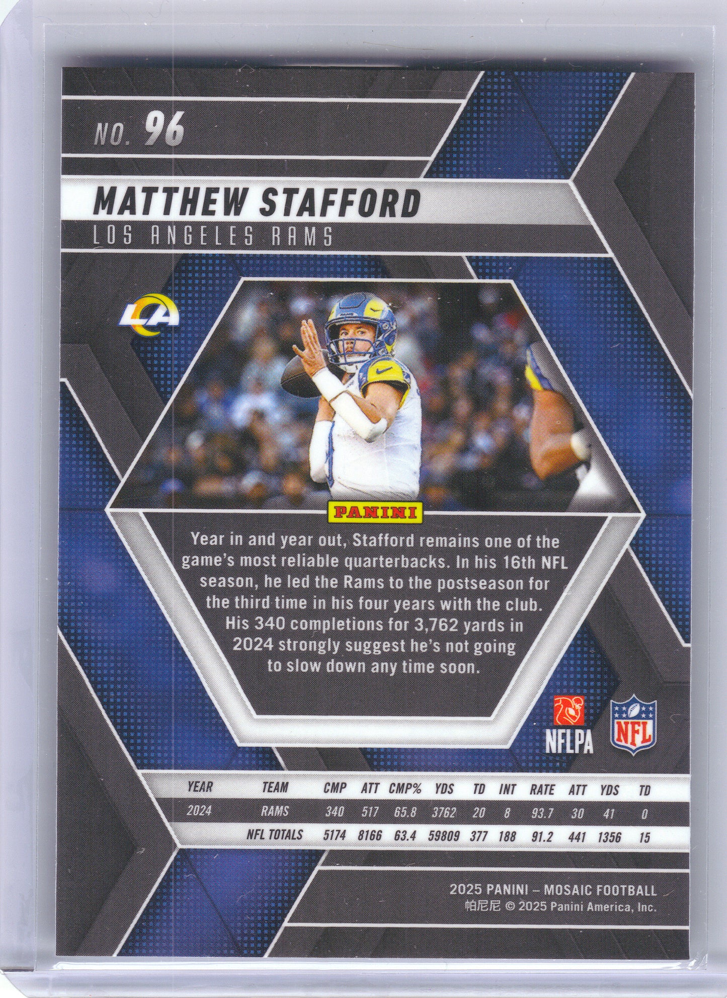 2025 Panini Mosaic #96 Matthew Stafford Los Angeles Rams