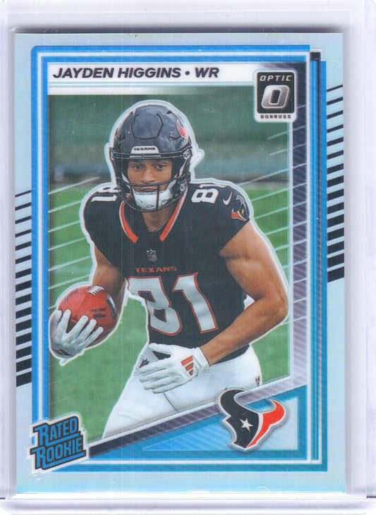 2025 Donruss Optic #225 Jayden Higgins Holo Houston Texans Rookie