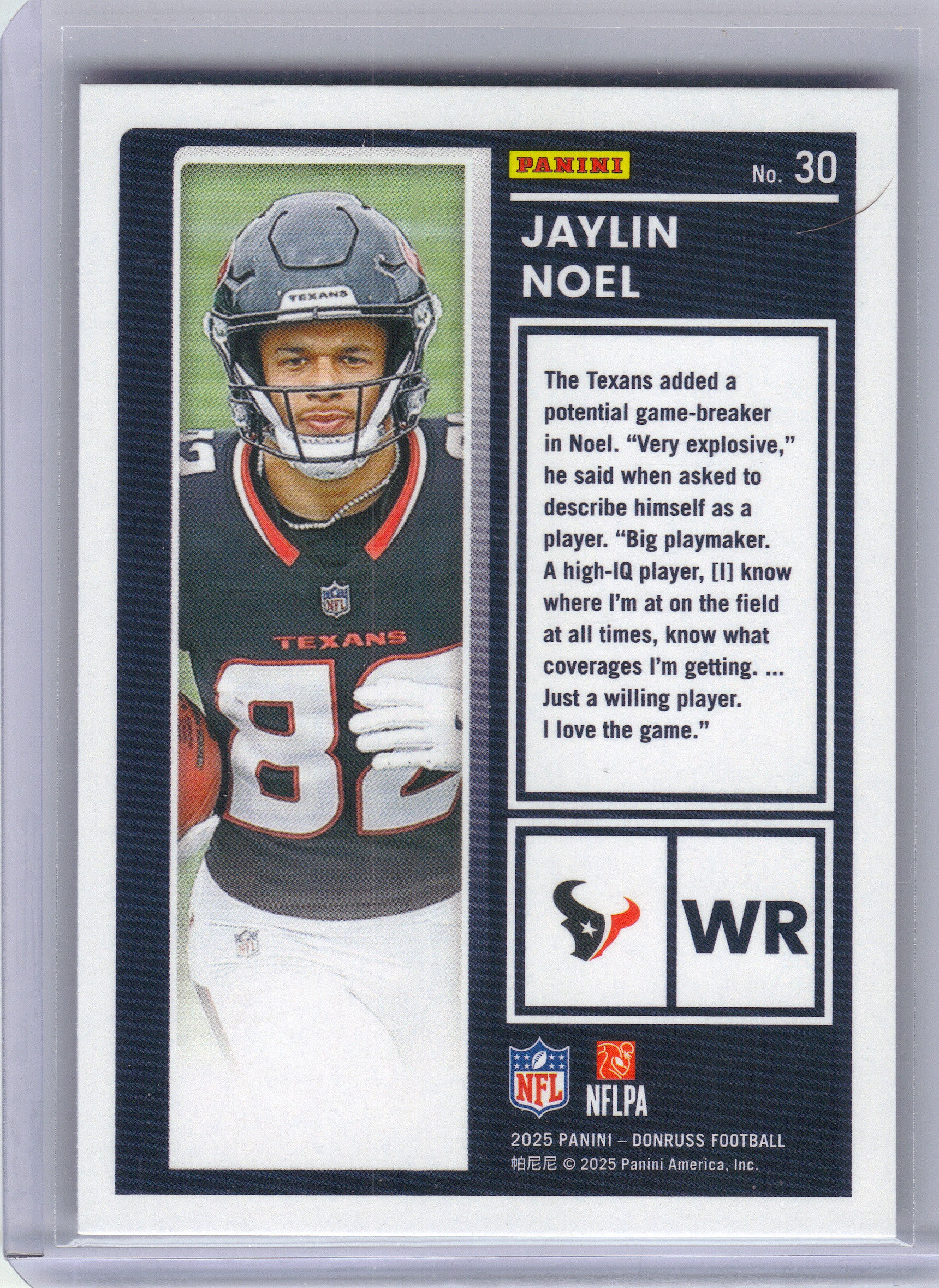 2025 Donruss #30 Jaylin Noel The Rookies Houston Texans