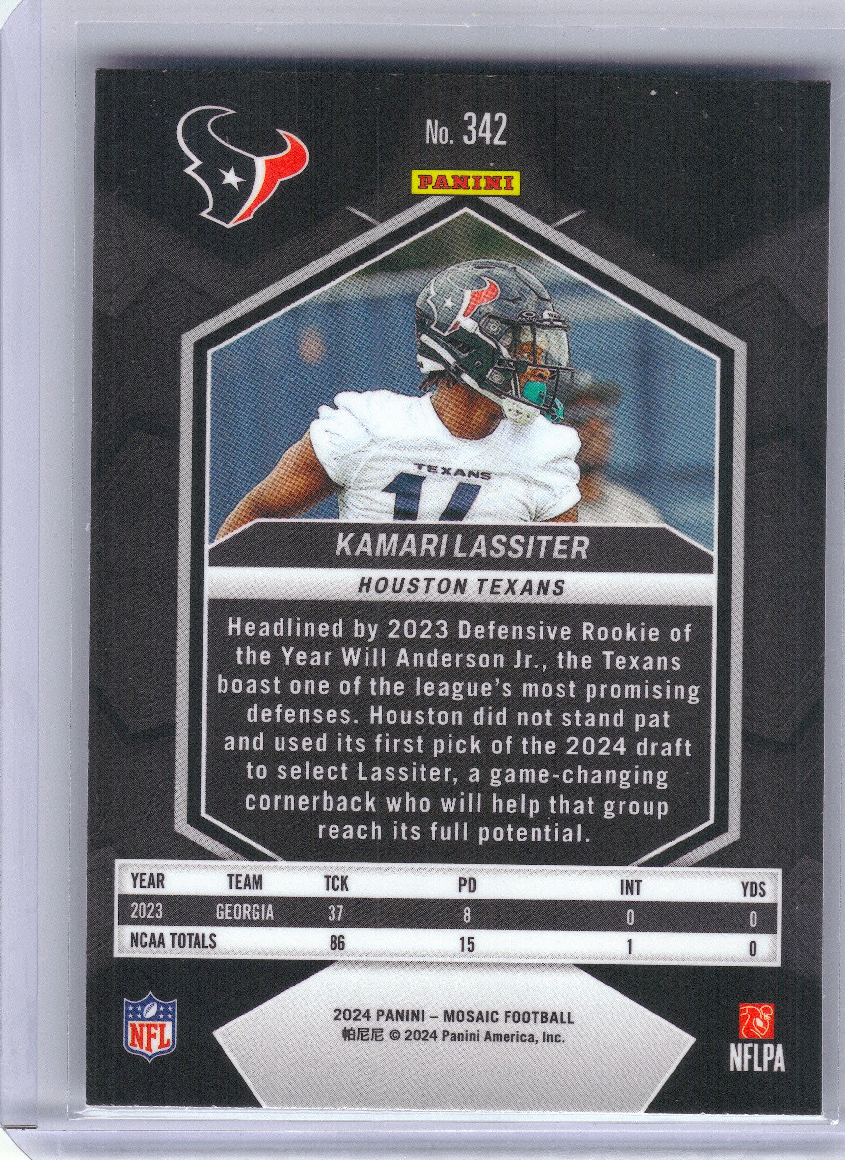 2024 Panini Mosaic #342 Kamari Lassiter Houston Texans Rookie