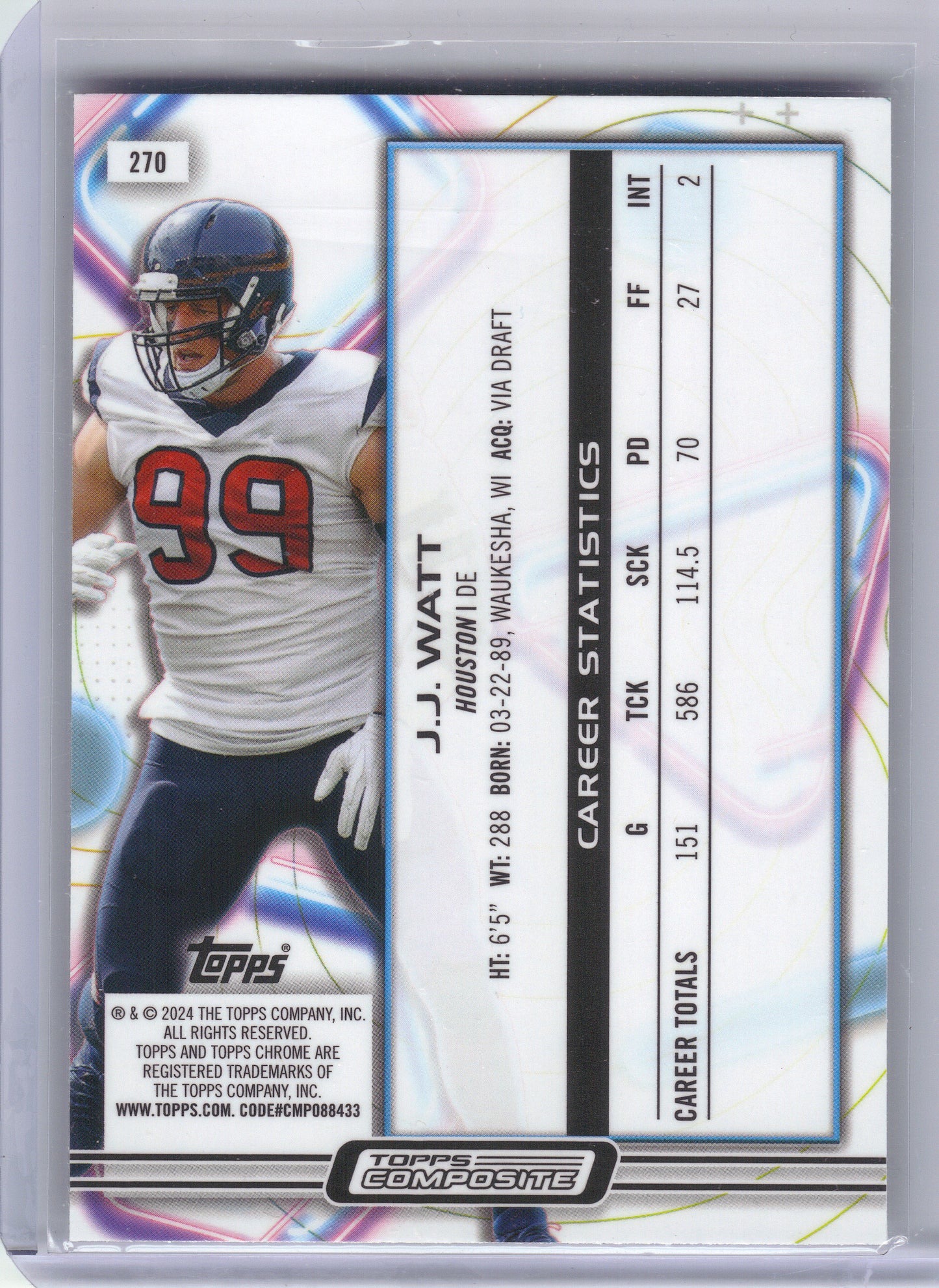 2023 Topps Composite #270 J.J. Watt Houston Texans