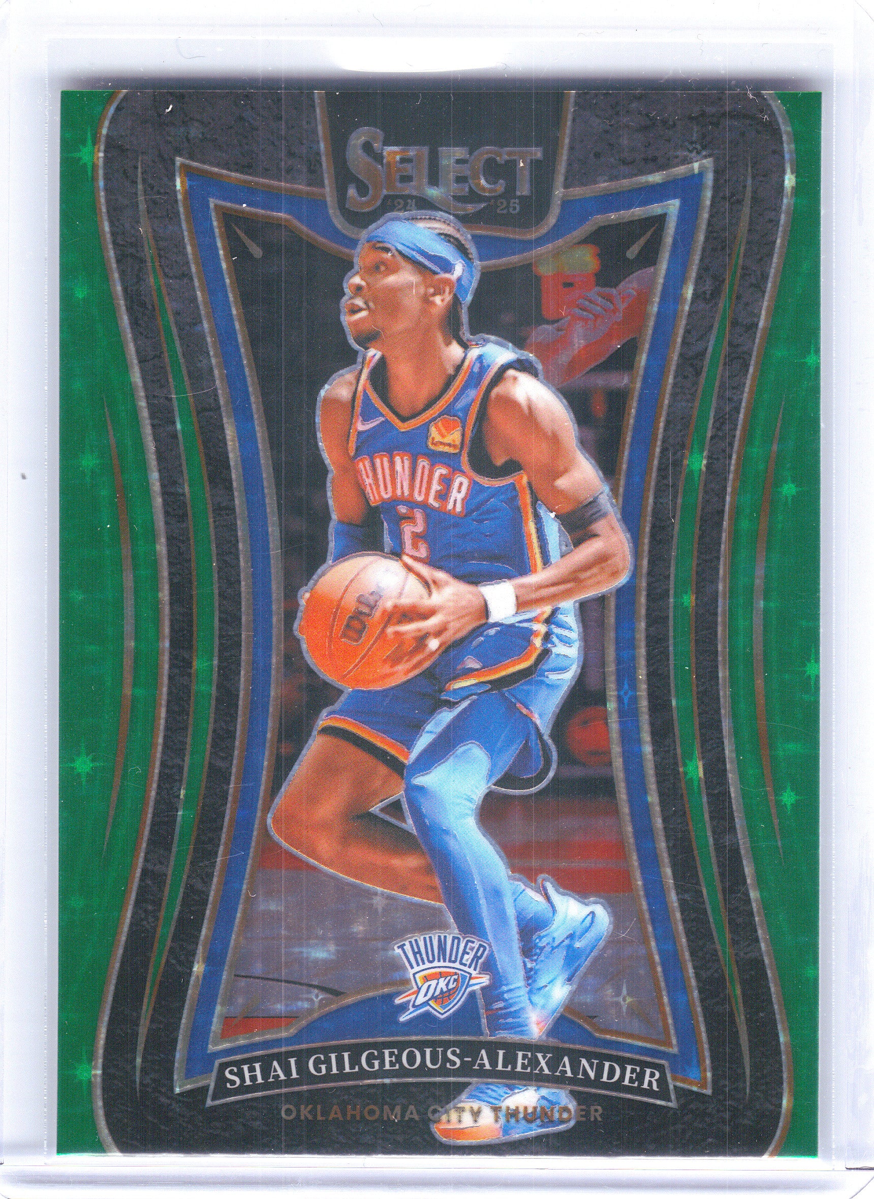 2024-25 Panini Select #319 Shai Gilgeous-Alexander Green Stars Prizm Oklahoma City Thunder