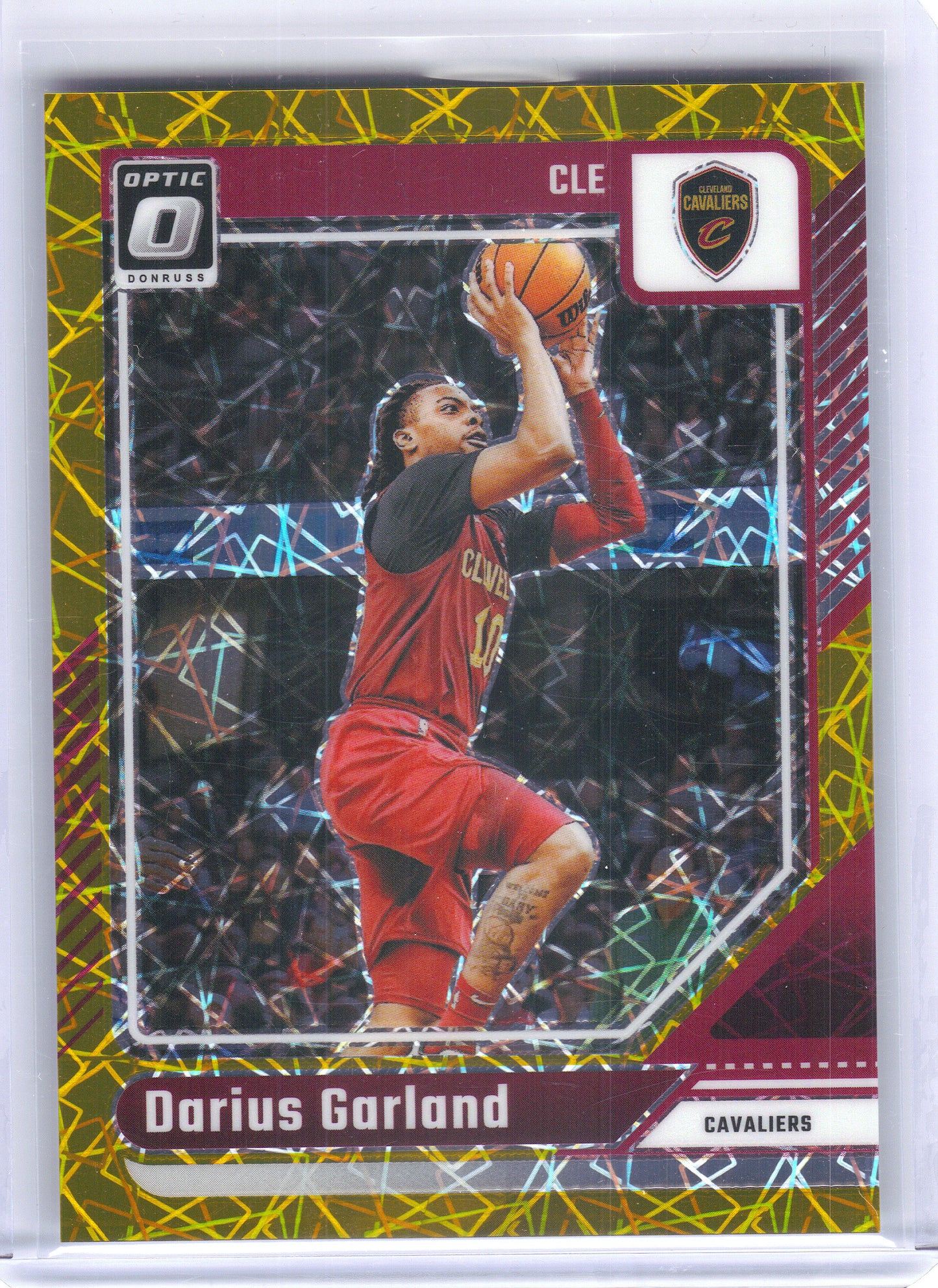 2024-25 Donruss Optic #42 Darius Garland Gold Velocity #/10 Cleveland Cavaliers SN