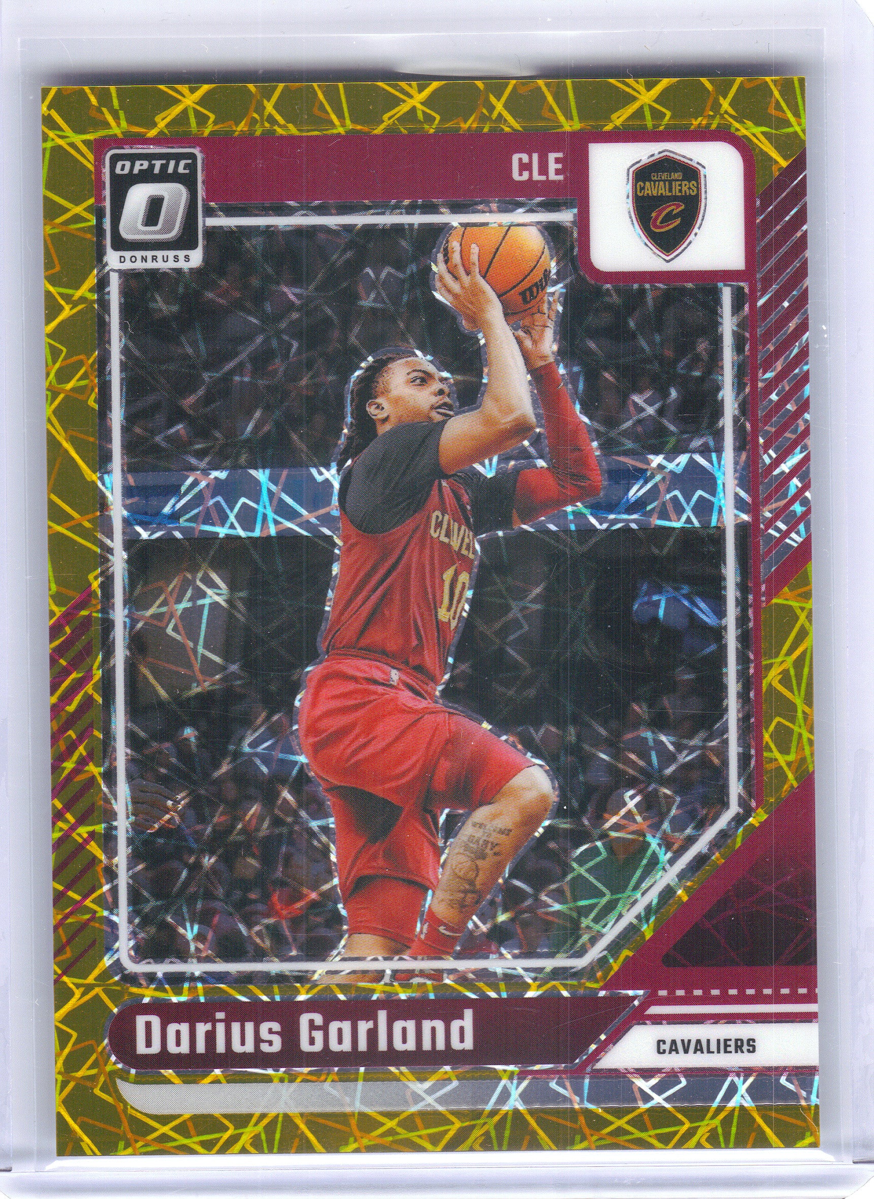 2024-25 Donruss Optic #42 Darius Garland Gold Velocity #/10 Cleveland Cavaliers SN