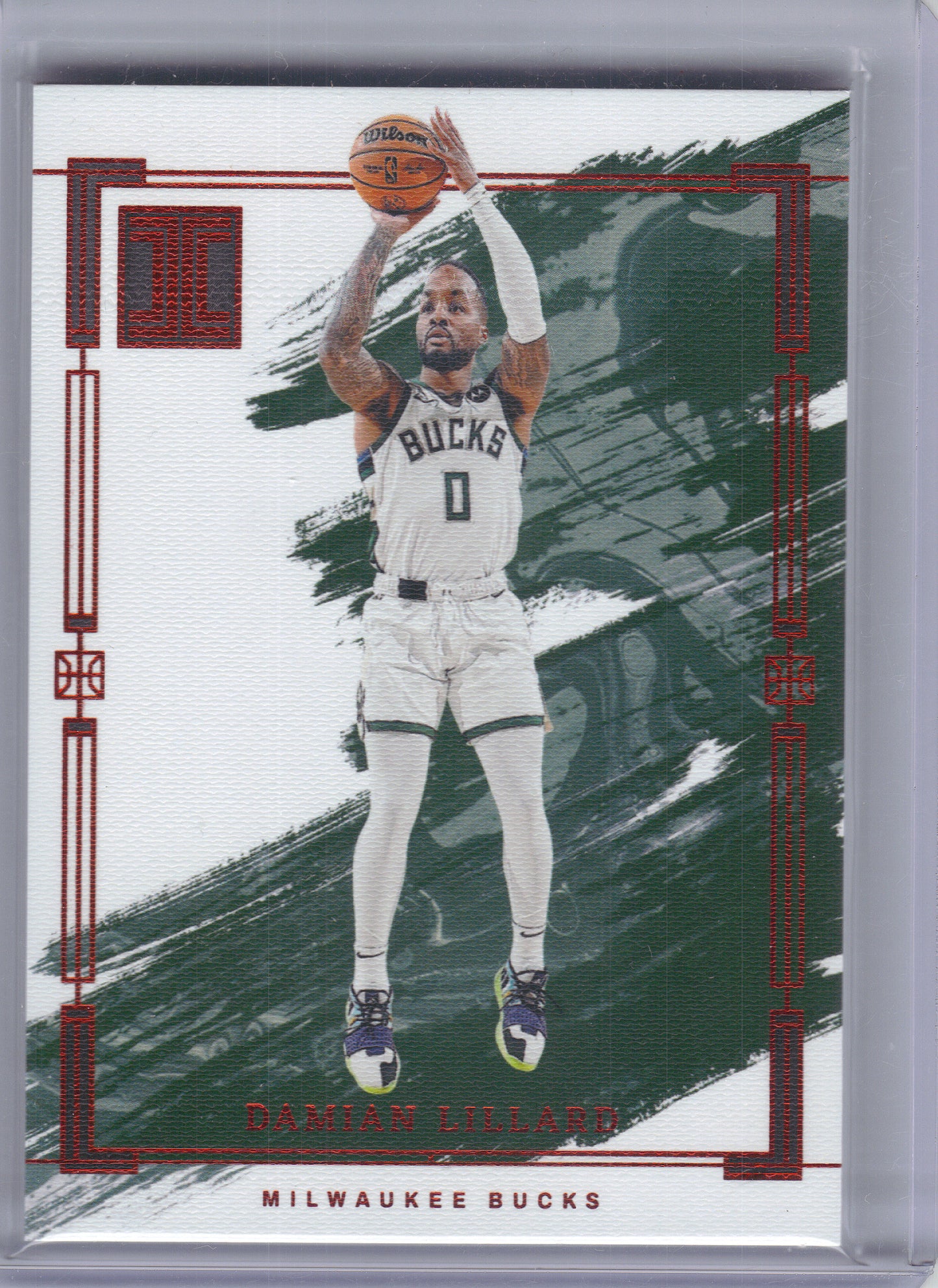 2023-24 Panini Impeccable #93 Damian Lillard International Milwaukee Bucks