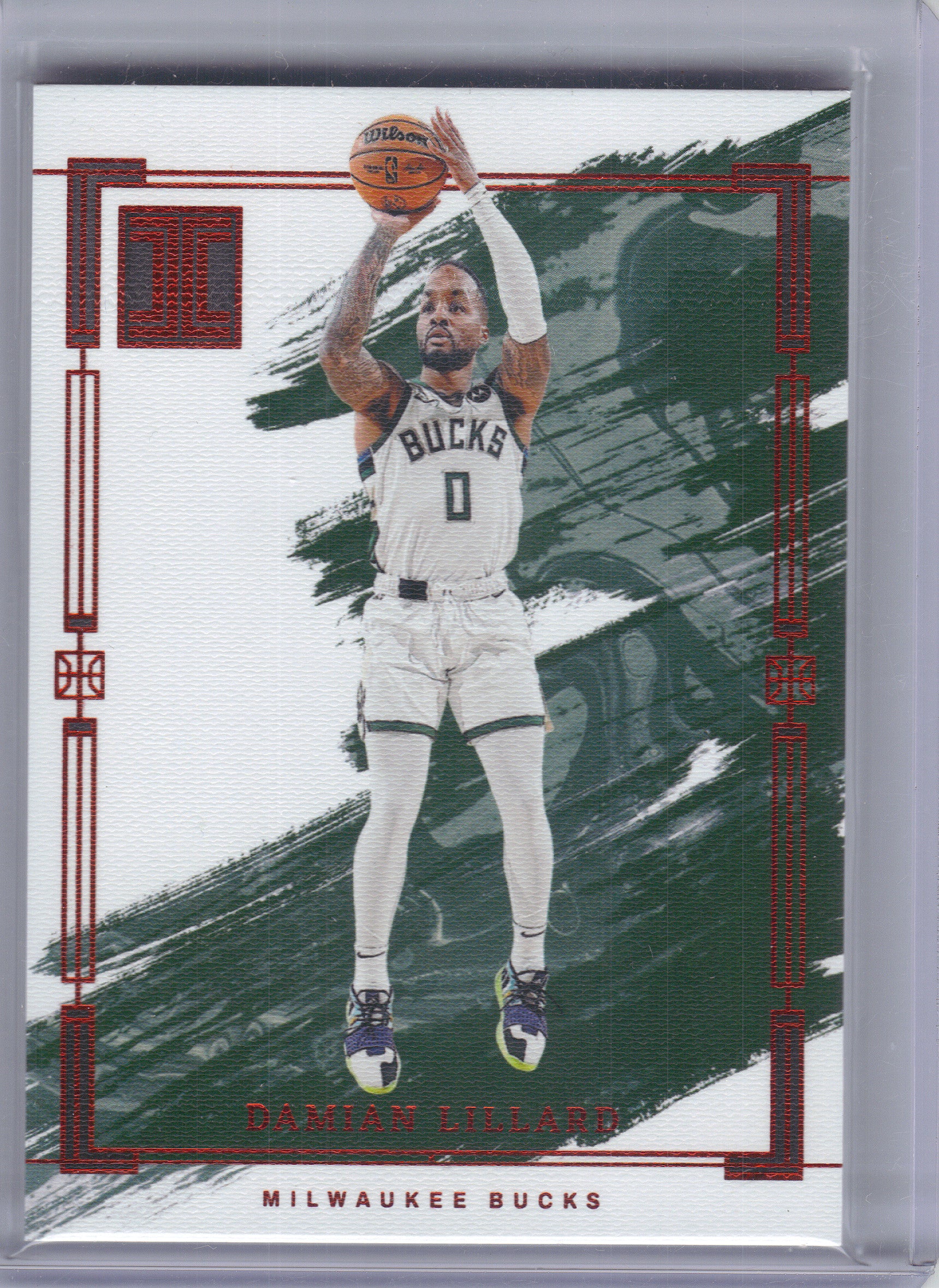 2023-24 Panini Impeccable #93 Damian Lillard International Milwaukee Bucks