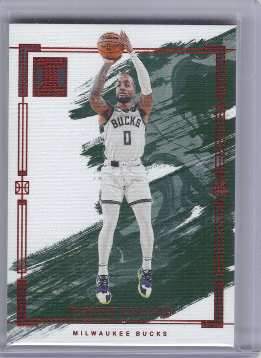 2023-24 Panini Impeccable #93 Damian Lillard International Milwaukee Bucks