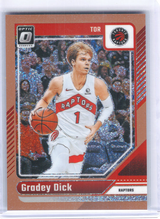 2024-25 Donruss Optic #184 Gradey Dick Copper Glitter #/99 Toronto Raptors SN