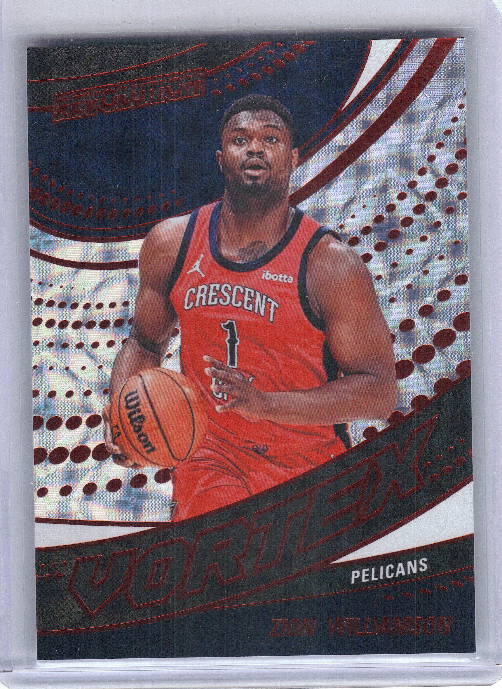 2024-25 Panini Revolution #18 Zion Williamson Vortex Red Scope #/135 New Orleans Pelicans SN