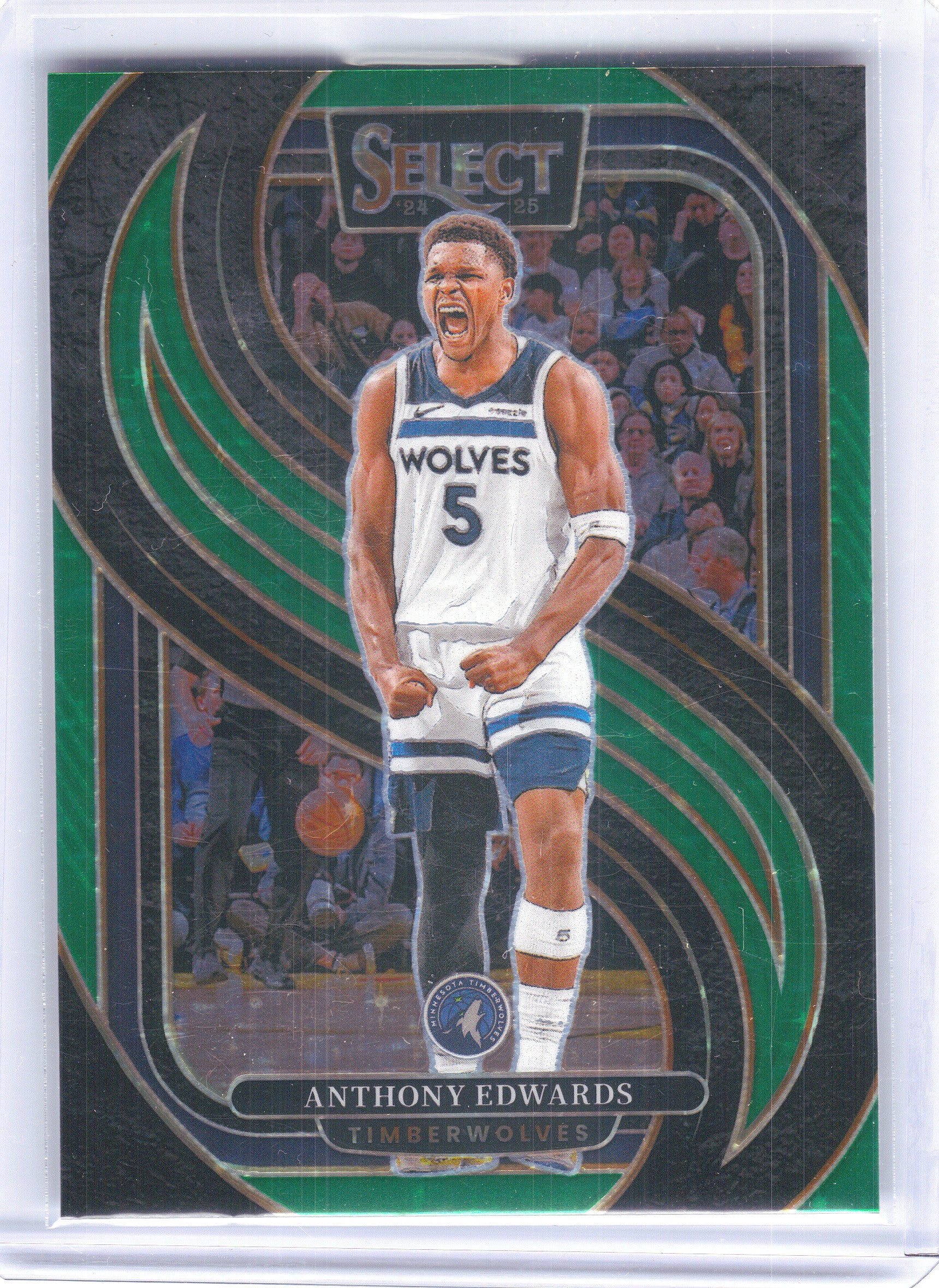 2024-25 Panini Select #130 Anthony Edwards Green Stars Prizm Minnesota Timberwolves