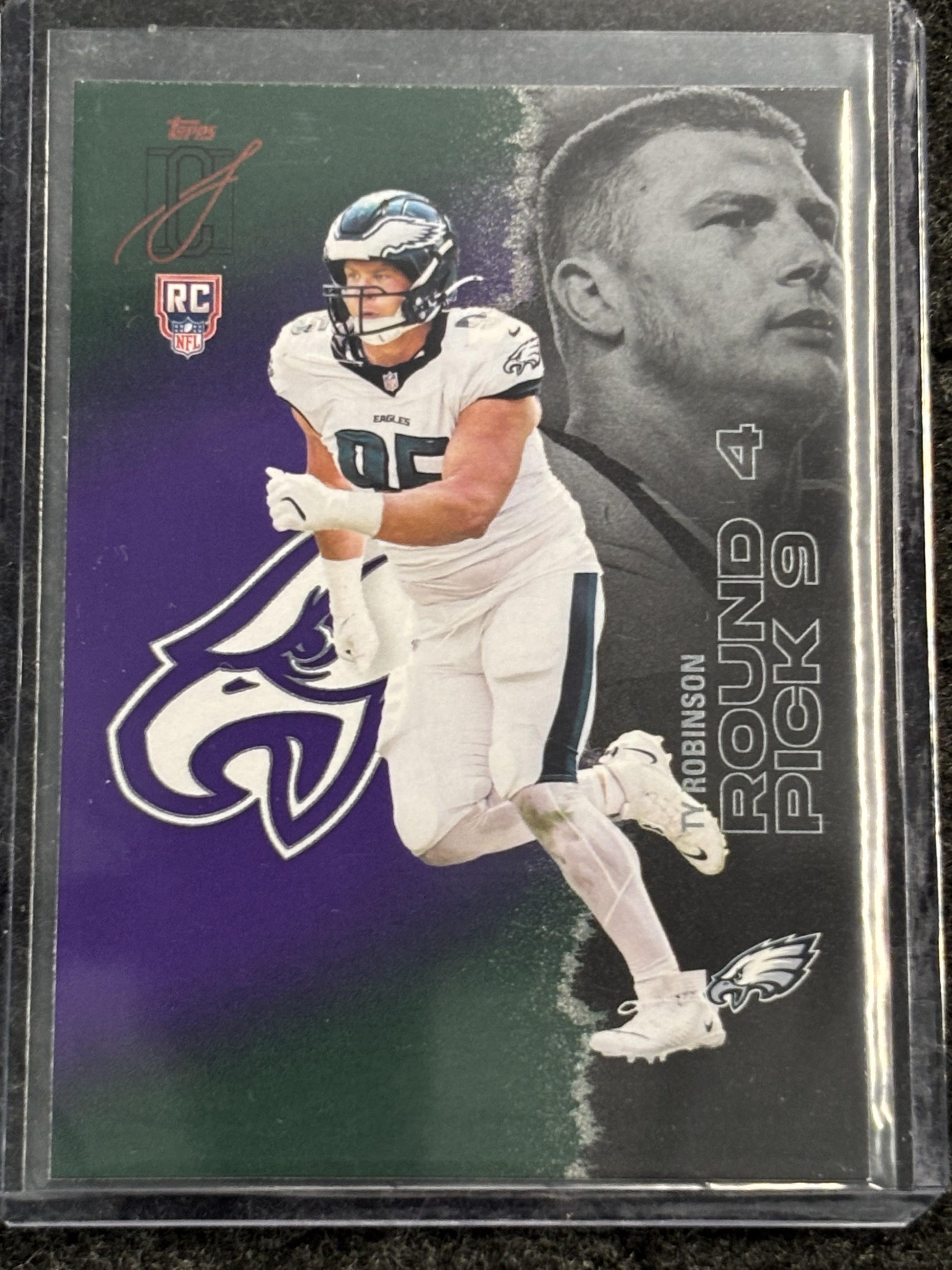 2025 Topps Signature Class #220 Ty Robinson Green & Purple Philadelphia Eagles Rookie