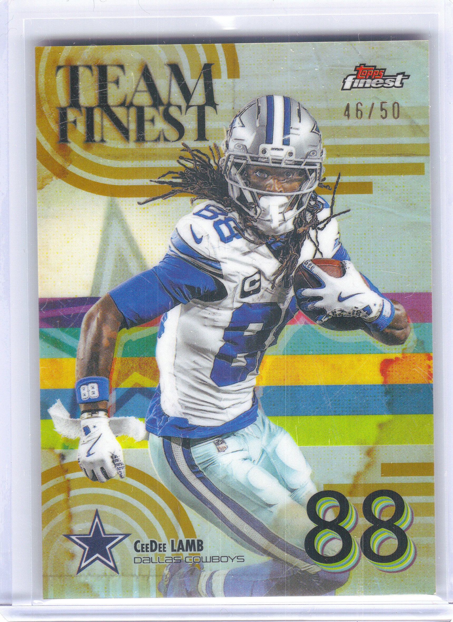 2025 Finest #TF-7 CeeDee Lamb Team Finest Gold Refractor #/50 Dallas Cowboys SN