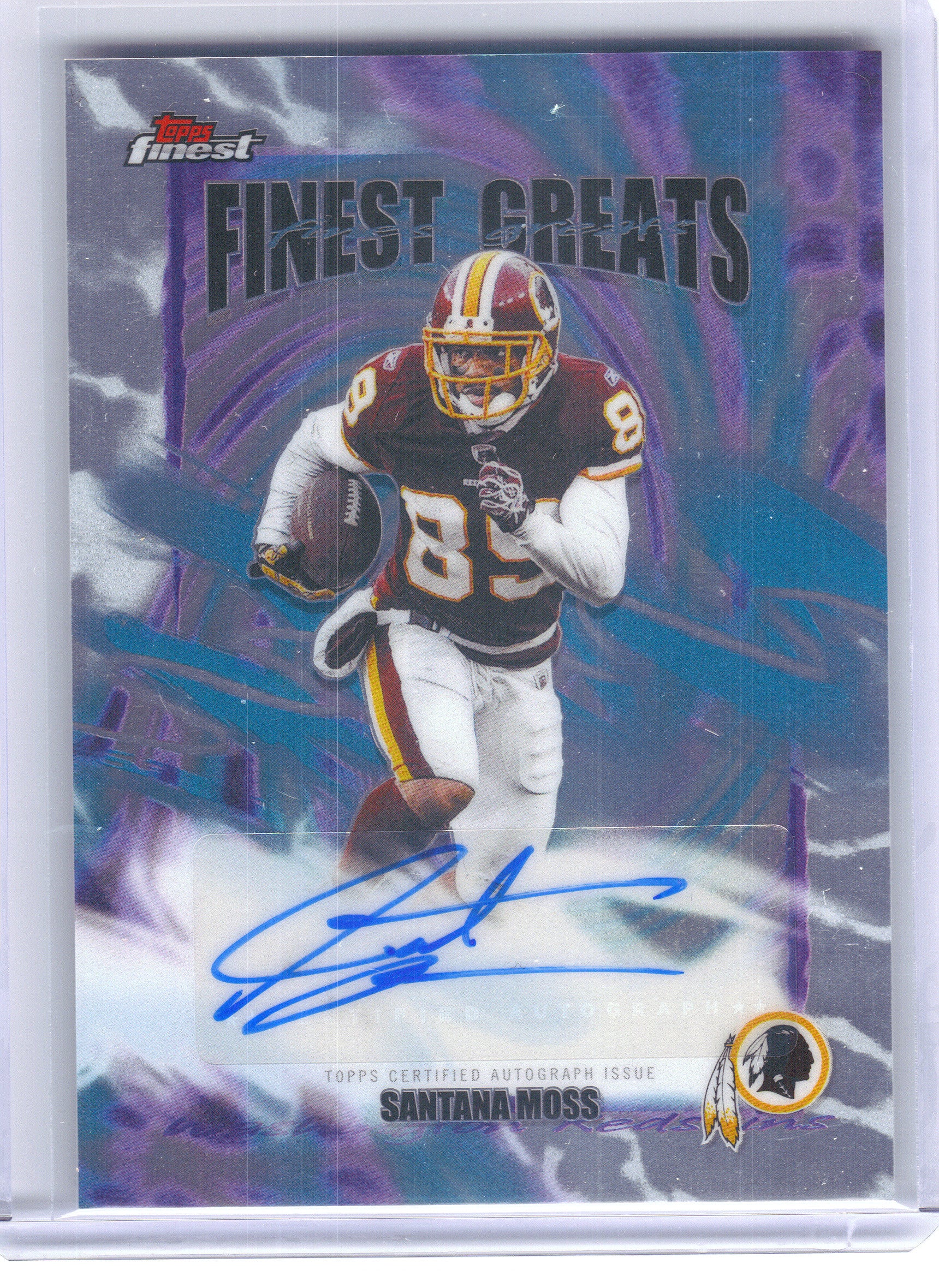 2025 Finest #FGA-SM Santana Moss Finest Greats Autographs Washington Redskins Auto