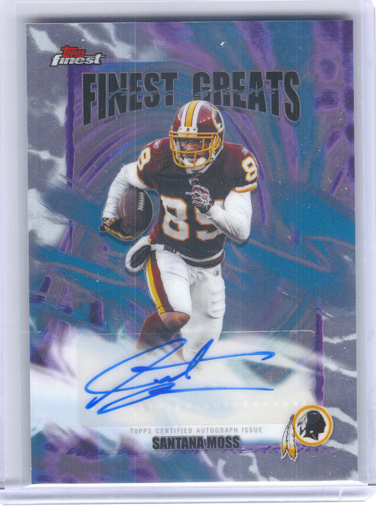 2025 Finest #FGA-SM Santana Moss Finest Greats Autographs Washington Redskins Auto