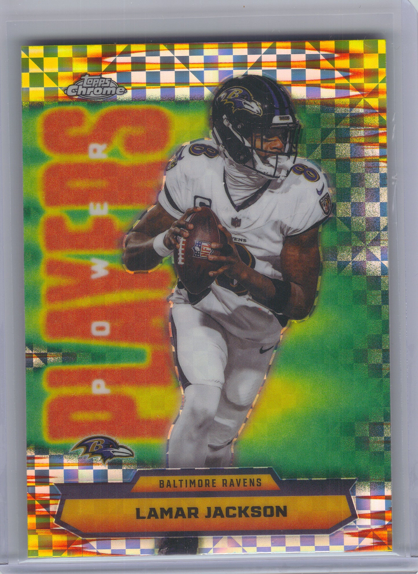2025 Topps Chrome #PP-1 Lamar Jackson Power Players X-Fractor Baltimore Ravens