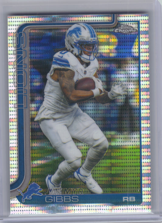 2025 Topps Chrome #101 Jahmyr Gibbs Pulsar Refractor Detroit Lions