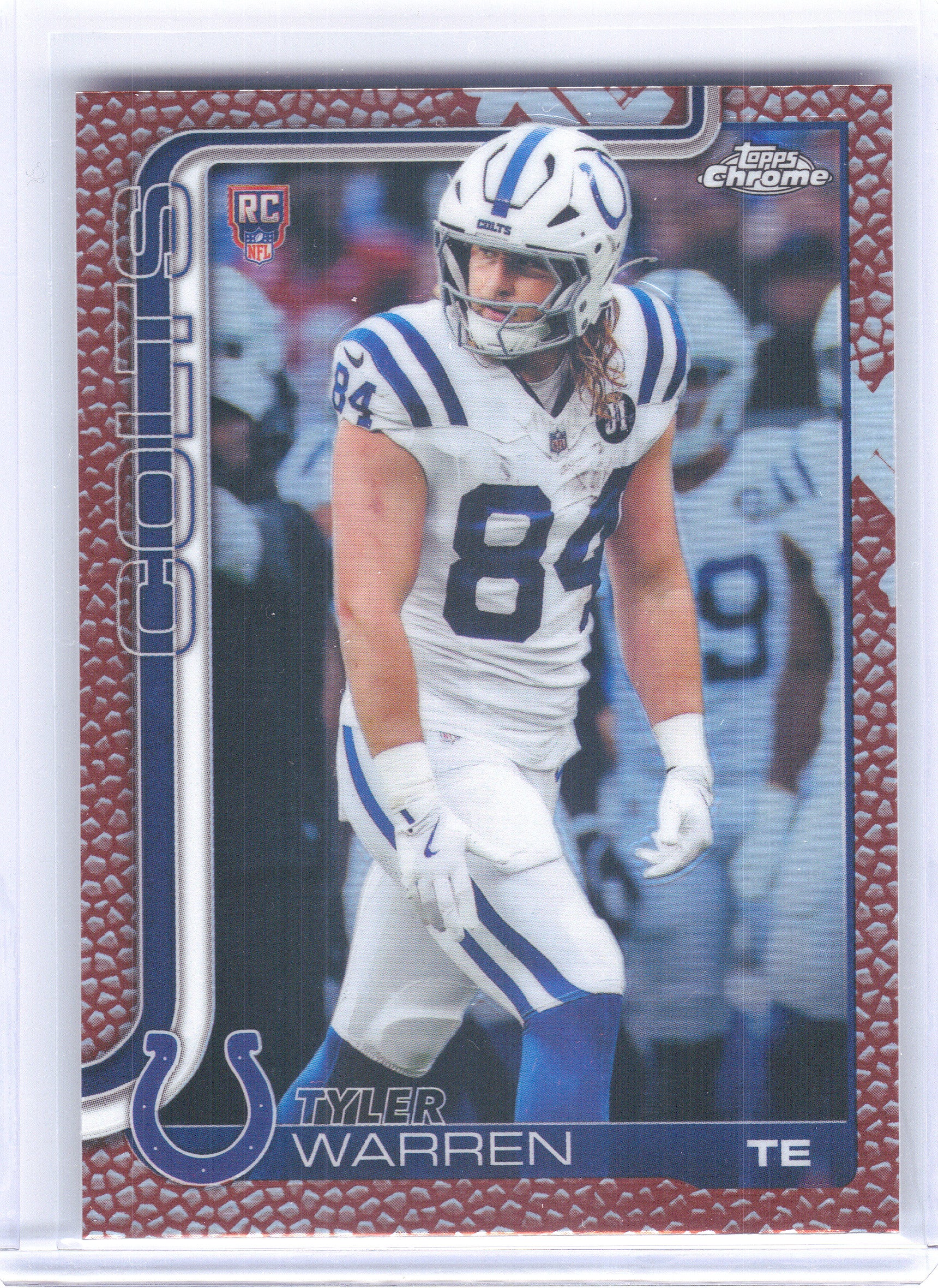 2025 Topps Chrome #346 Tyler Warren Football Leather Refractor Indianapolis Colts Rookie