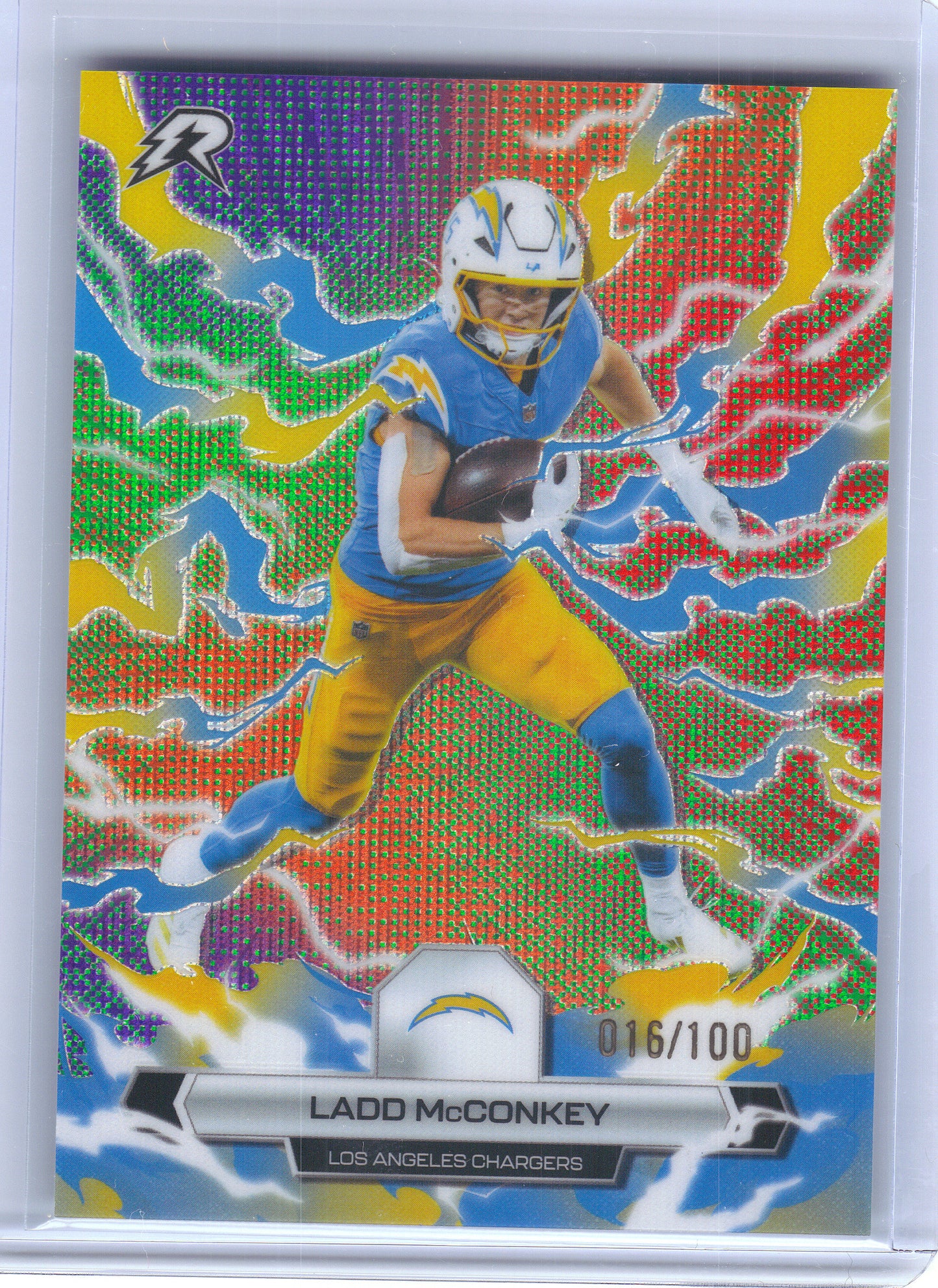 2025 Topps Resurgence #55 Ladd McConkey Digital Surge Refractor #/100 Los Angeles Chargers SN