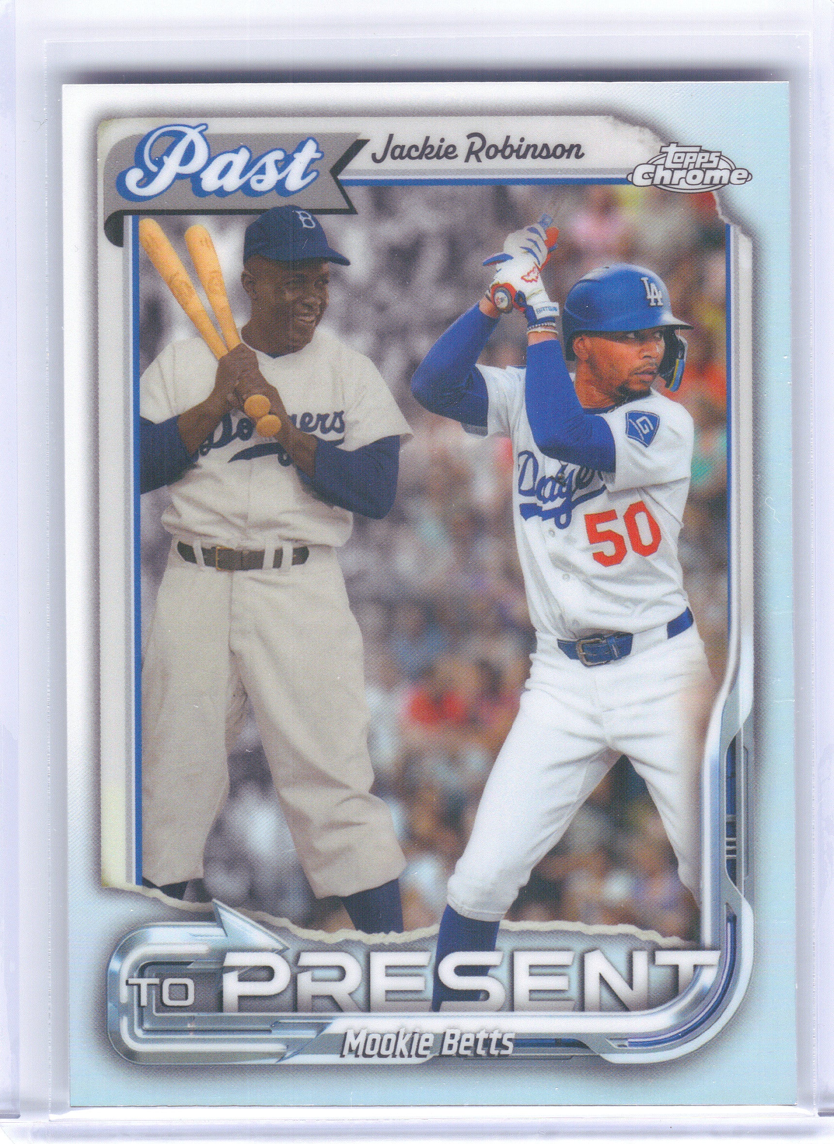 2026 Topps Chrome #PTP-3 Jackie Robinson / Mookie Betts Past to Present Brooklyn Dodgers