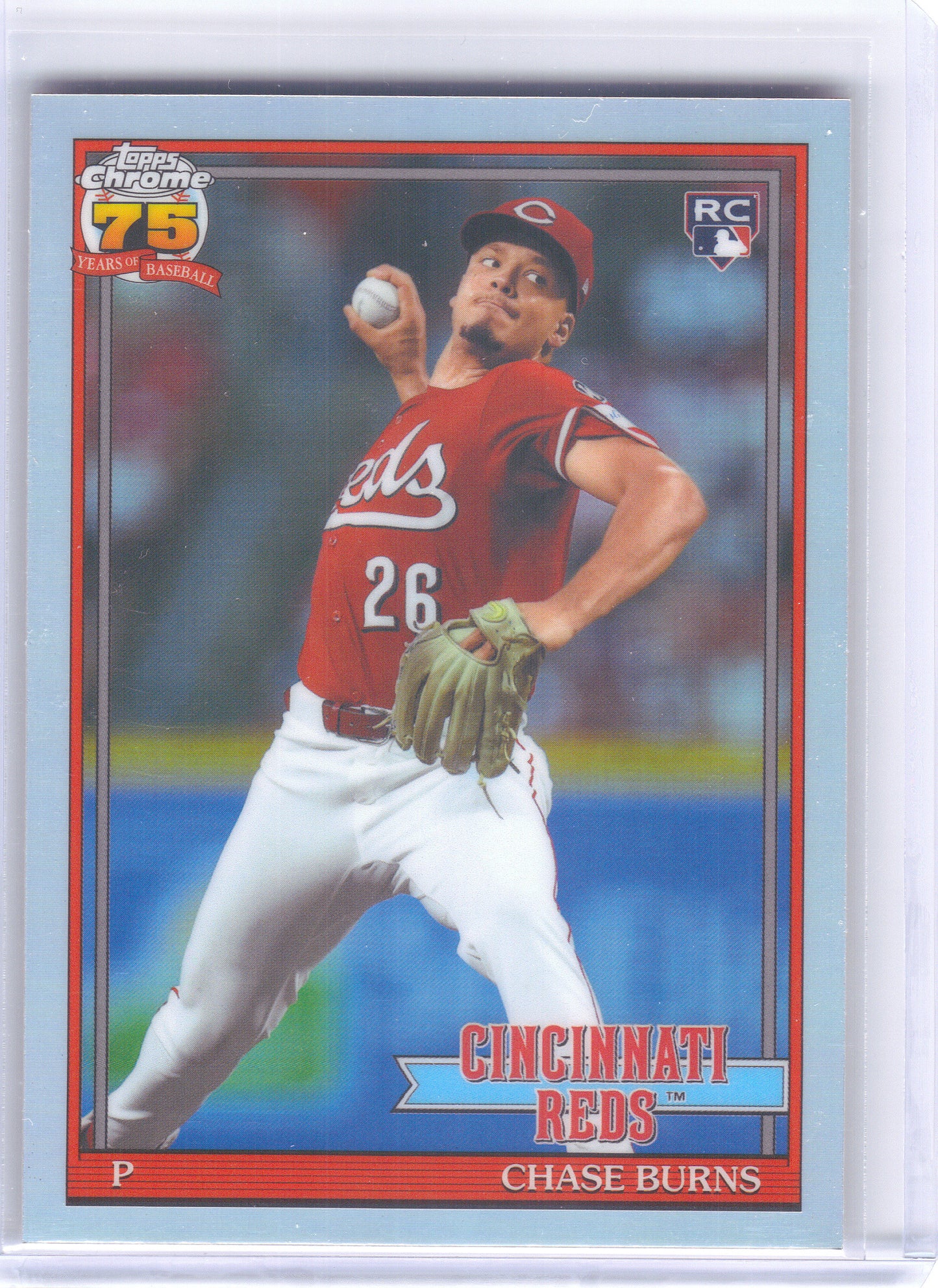 2026 Topps Chrome #91CB-25 Chase Burns 1991 Topps Baseball 35th Anniversary Cincinnati Reds
