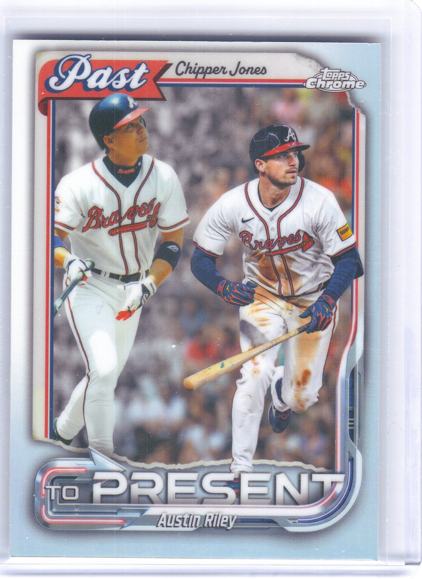 2026 Topps Chrome #PTP-10 Chipper Jones / Austin Riley Past to Present Atlanta Braves