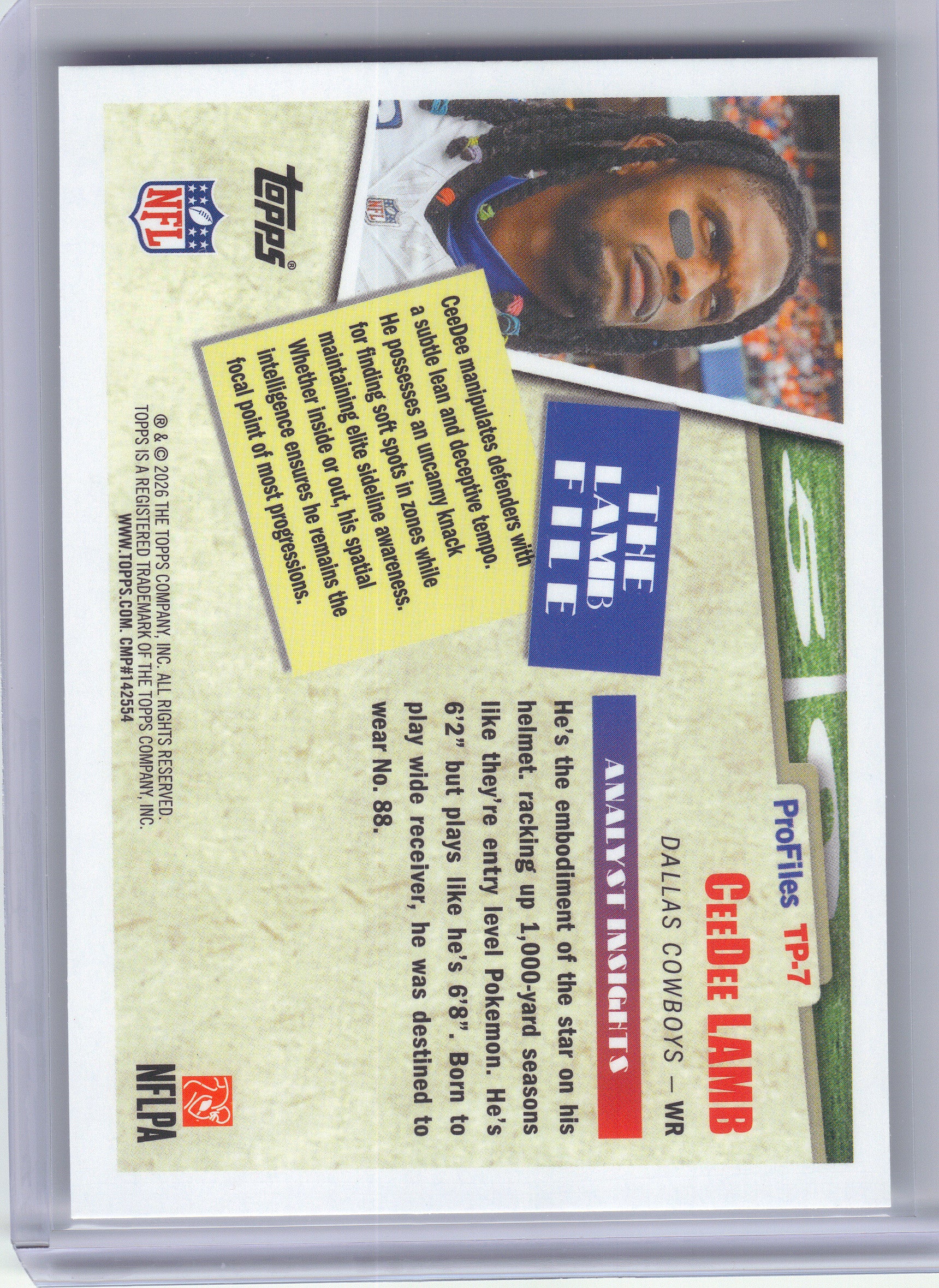 2026 Topps Flagship #TP-7 CeeDee Lamb Topps Flagship Profiles Dallas Cowboys