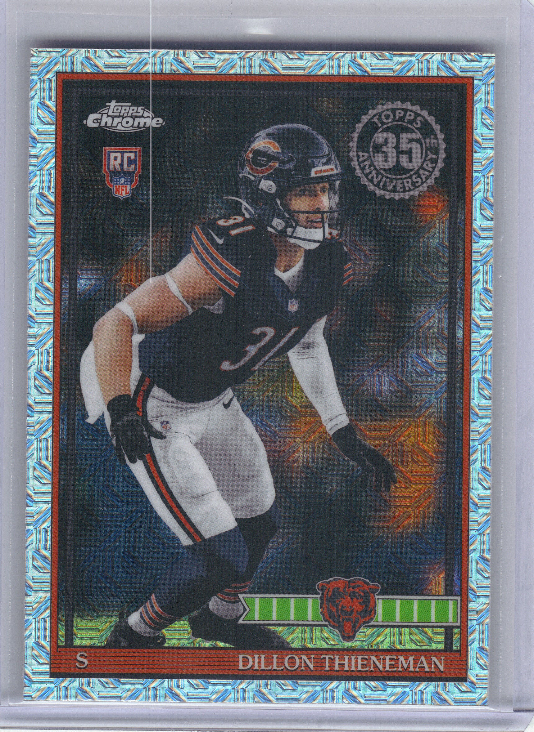 2026 Topps Flagship #91TRC-50 Dillon Thieneman 1991 Topps Flagship Football Rookies Chrome Mojo Chrome Chicago Bears