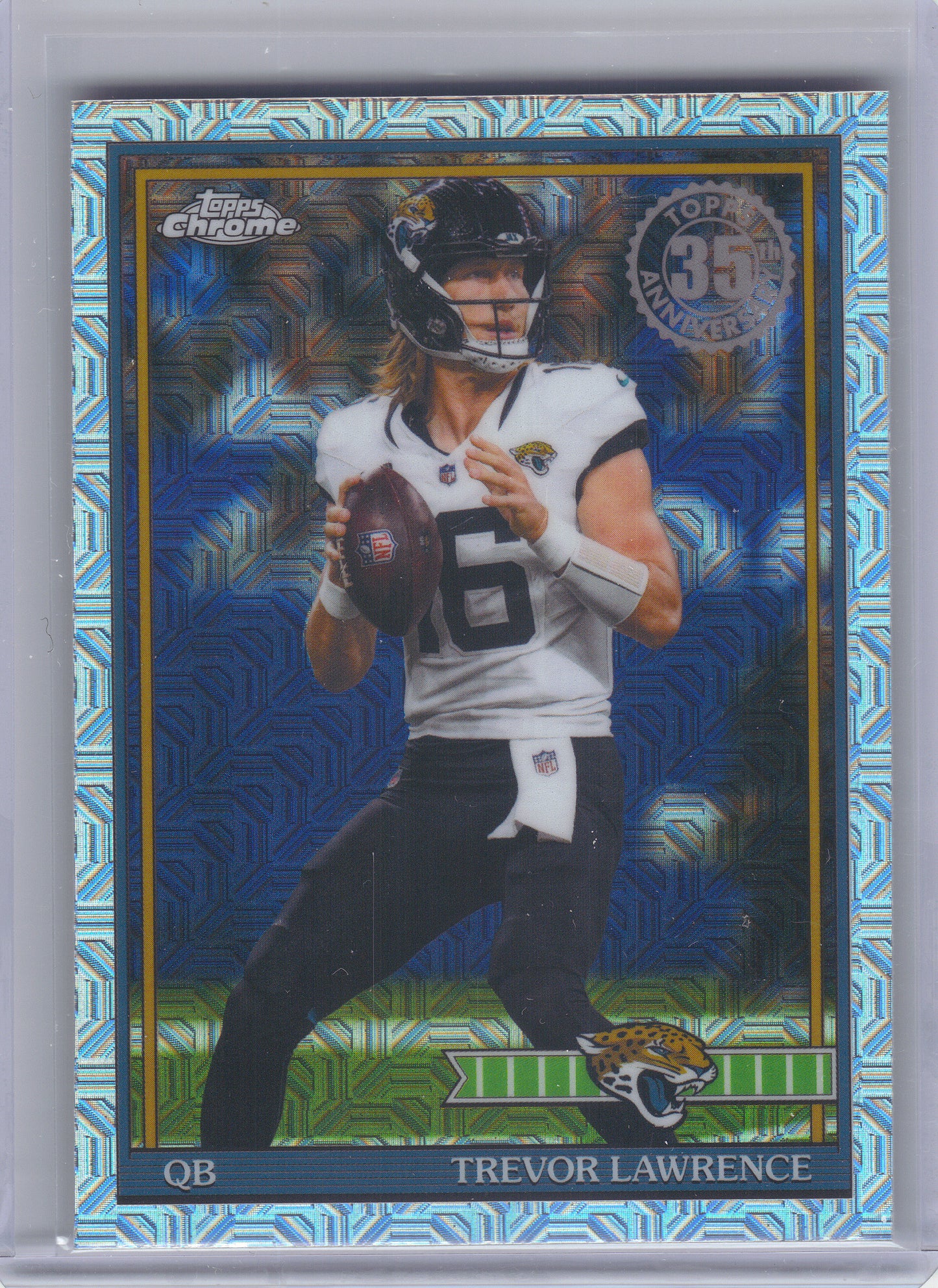 2026 Topps Flagship #91TC-10 Trevor Lawrence 1991 Topps Flagship Football Chrome Mojo Chrome Jacksonville Jaguars