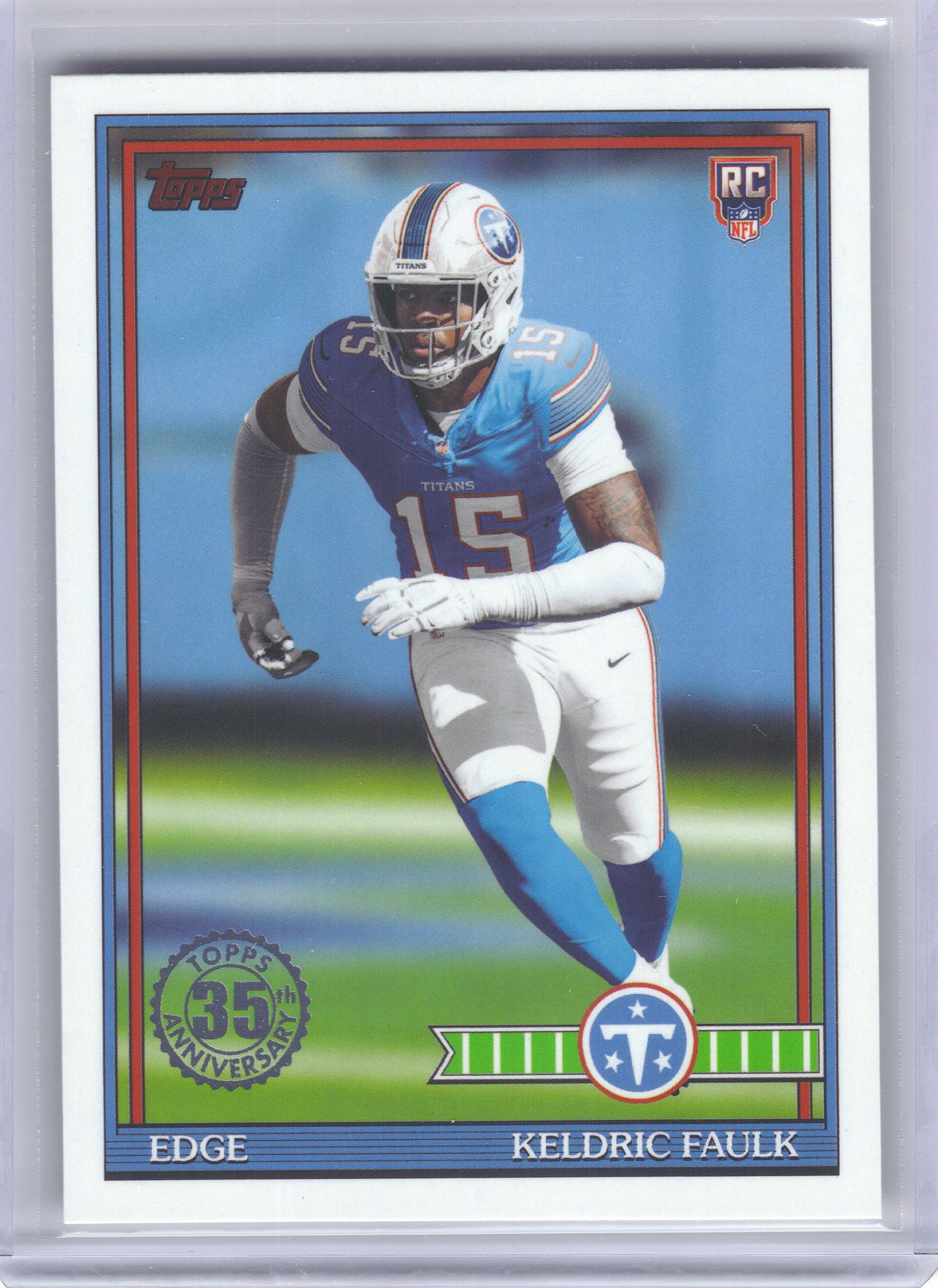 2026 Topps Flagship #91TR-44 Keldric Faulk 1991 Topps Flagship Football Rookies Tennessee Titans