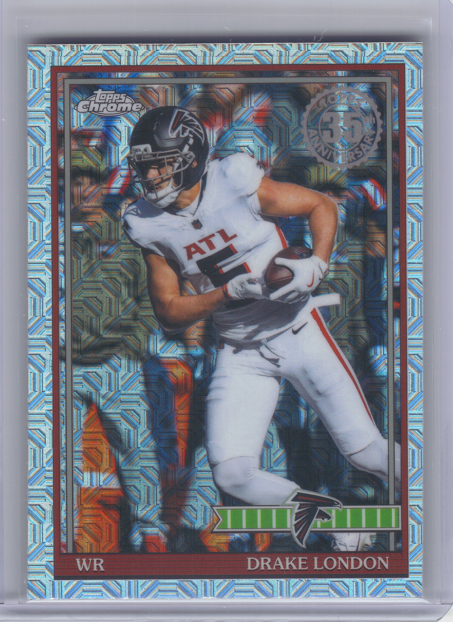 2026 Topps Flagship #91TC-5 Drake London 1991 Topps Flagship Football Chrome Mojo Chrome Atlanta Falcons