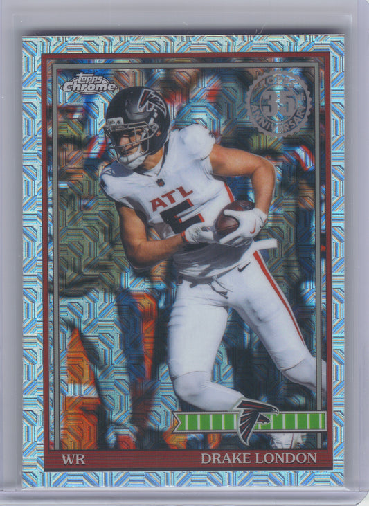 2026 Topps Flagship #91TC-5 Drake London 1991 Topps Flagship Football Chrome Mojo Chrome Atlanta Falcons