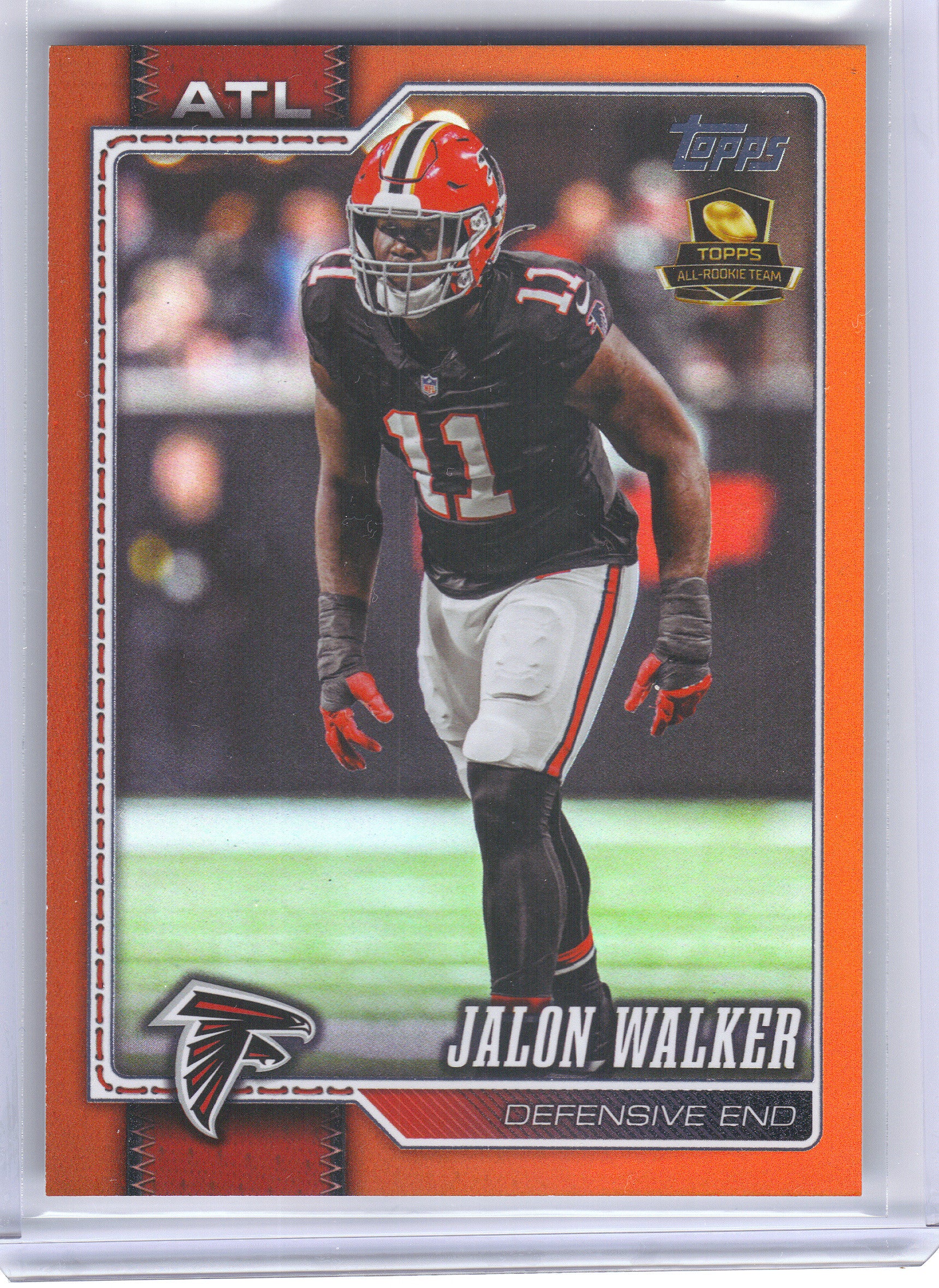 2026 Topps Flagship #7 Jalon Walker True Orange /25 Atlanta Falcons MEM