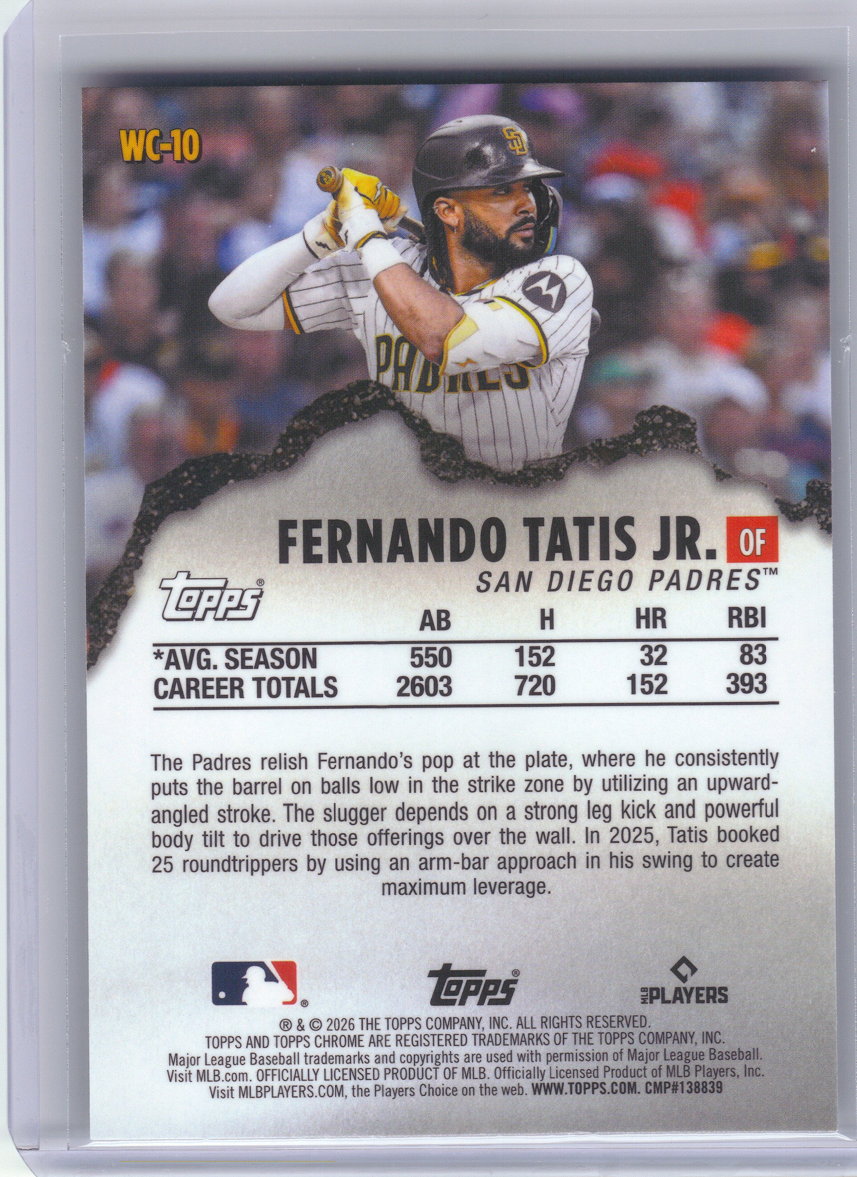 2026 Topps Chrome #WC-10 Fernando Tatis Jr. Wrecking Crew San Diego Padres