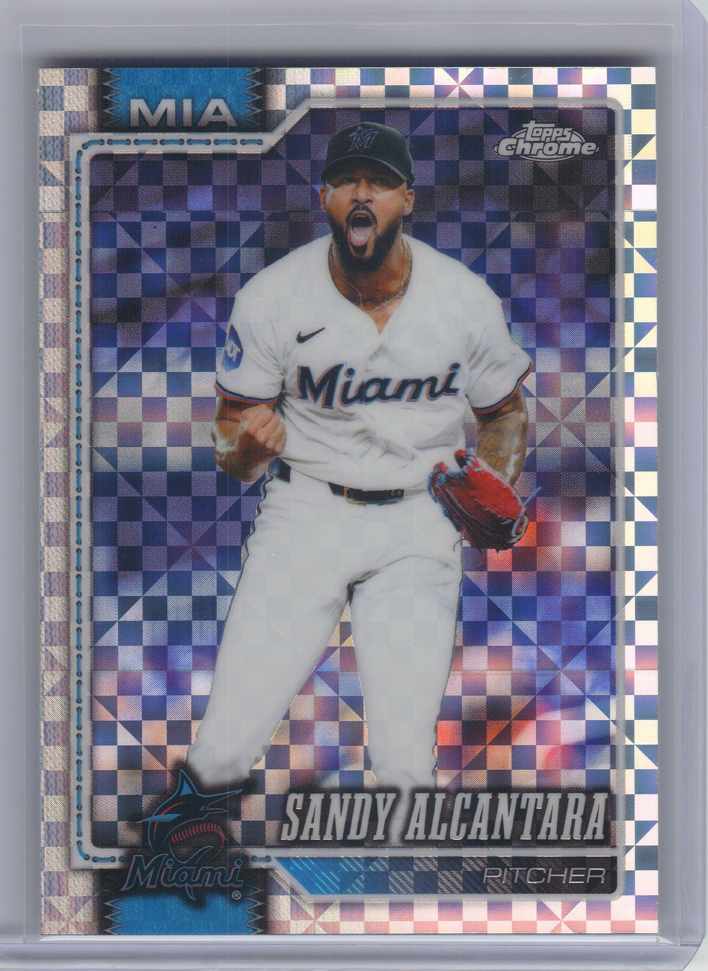 2026 Topps Chrome #20 Sandy Alcantara X-Fractors Miami Marlins