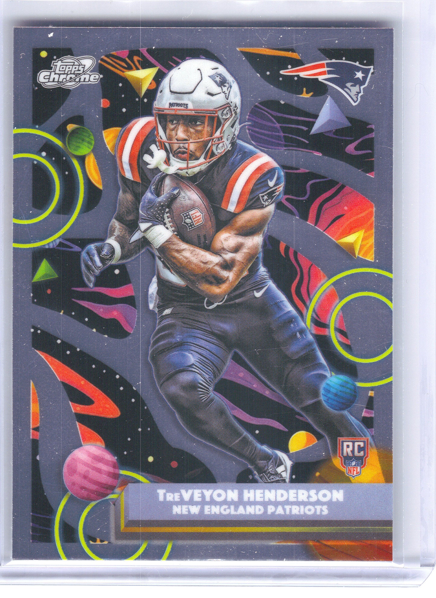 2025 Topps Chrome Cosmic #168 TreVeyon Henderson New England Patriots RC