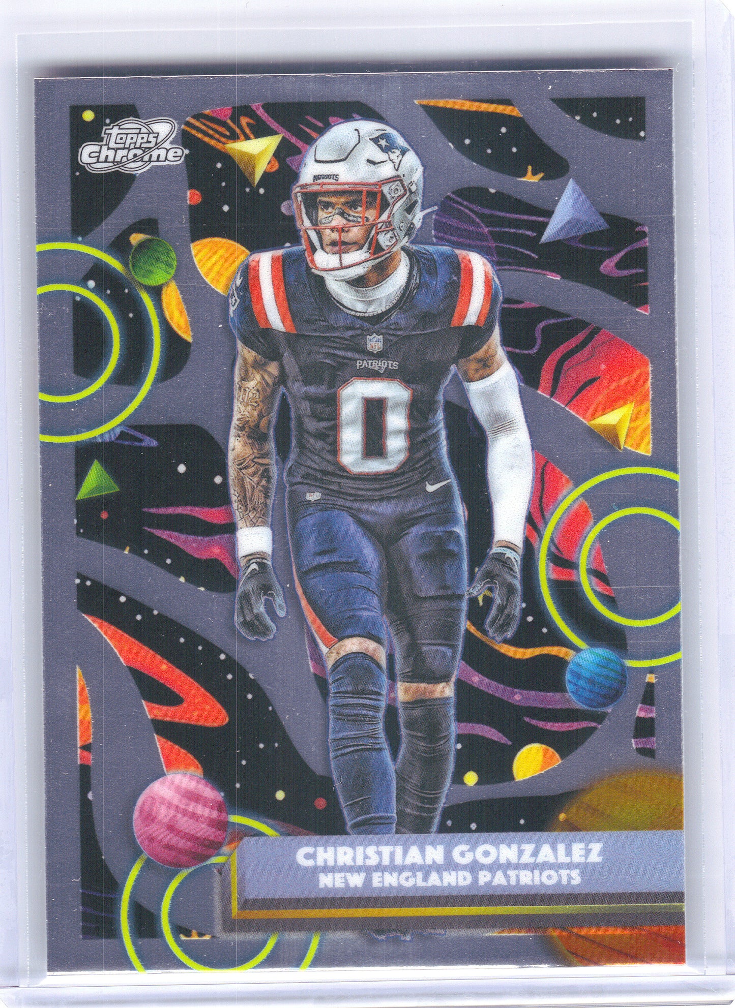 2025 Topps Chrome Cosmic #68 Christian Gonzalez New England Patriots