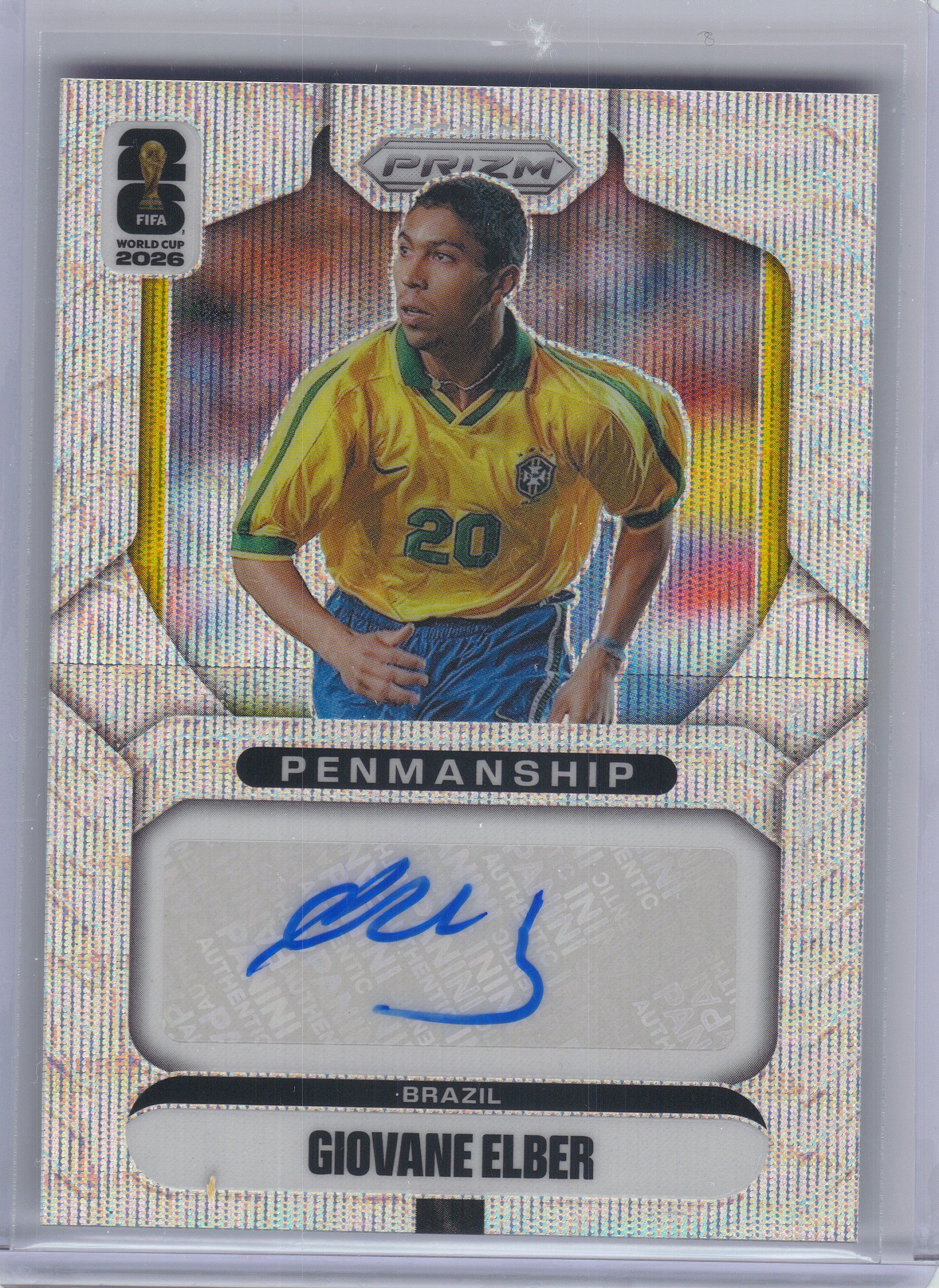 2026 Panini Prizm FIFA World Cup #P-GE Giovane Elber Penmanship Wave Prizms Brazil AU