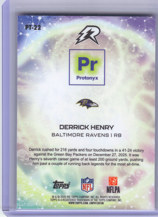 2025 Topps Resurgence #PT-22 Derrick Henry Protonyx Baltimore Ravens