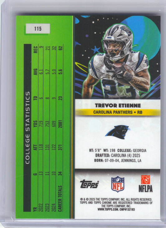 2025 Topps Chrome Cosmic #115 Trevor Etienne Carolina Panthers RC