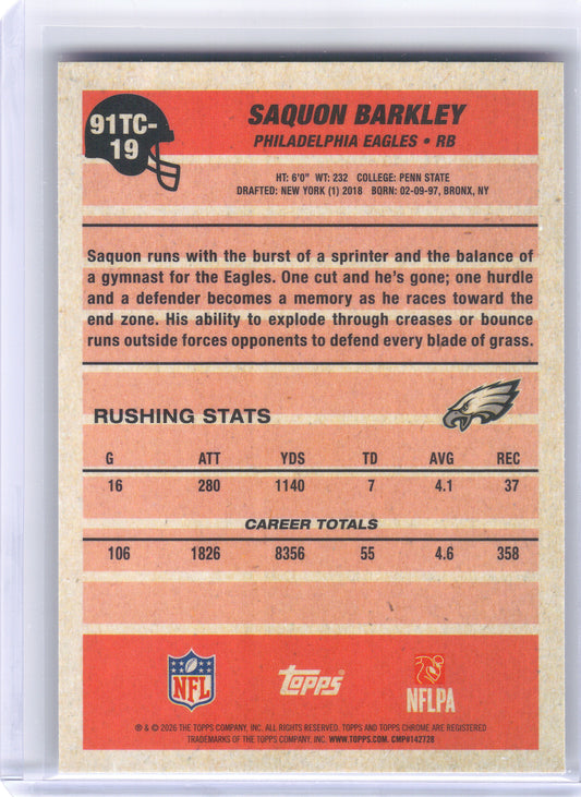2026 Topps Flagship #TFCC-65 Saquon Barkley The Flagship Collection Chrome Philadelphia Eagles