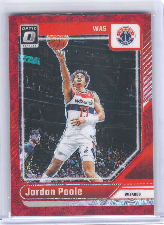 2024-25 Donruss Optic #192 Jordan Poole Red International Washington Wizards